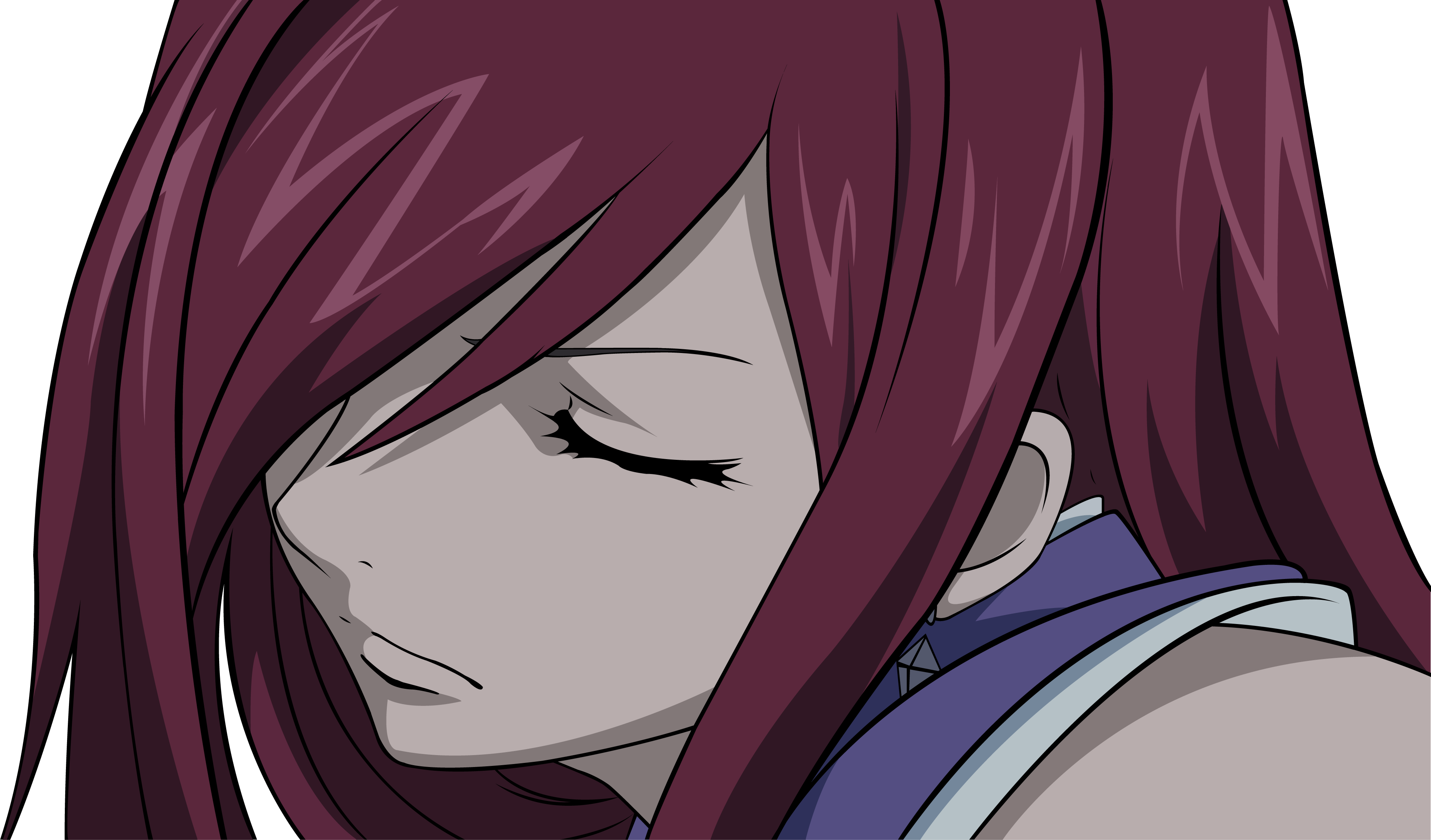 Anime 3840x2256 Scarlet Erza Fairy Tail closed eyes face redhead anime