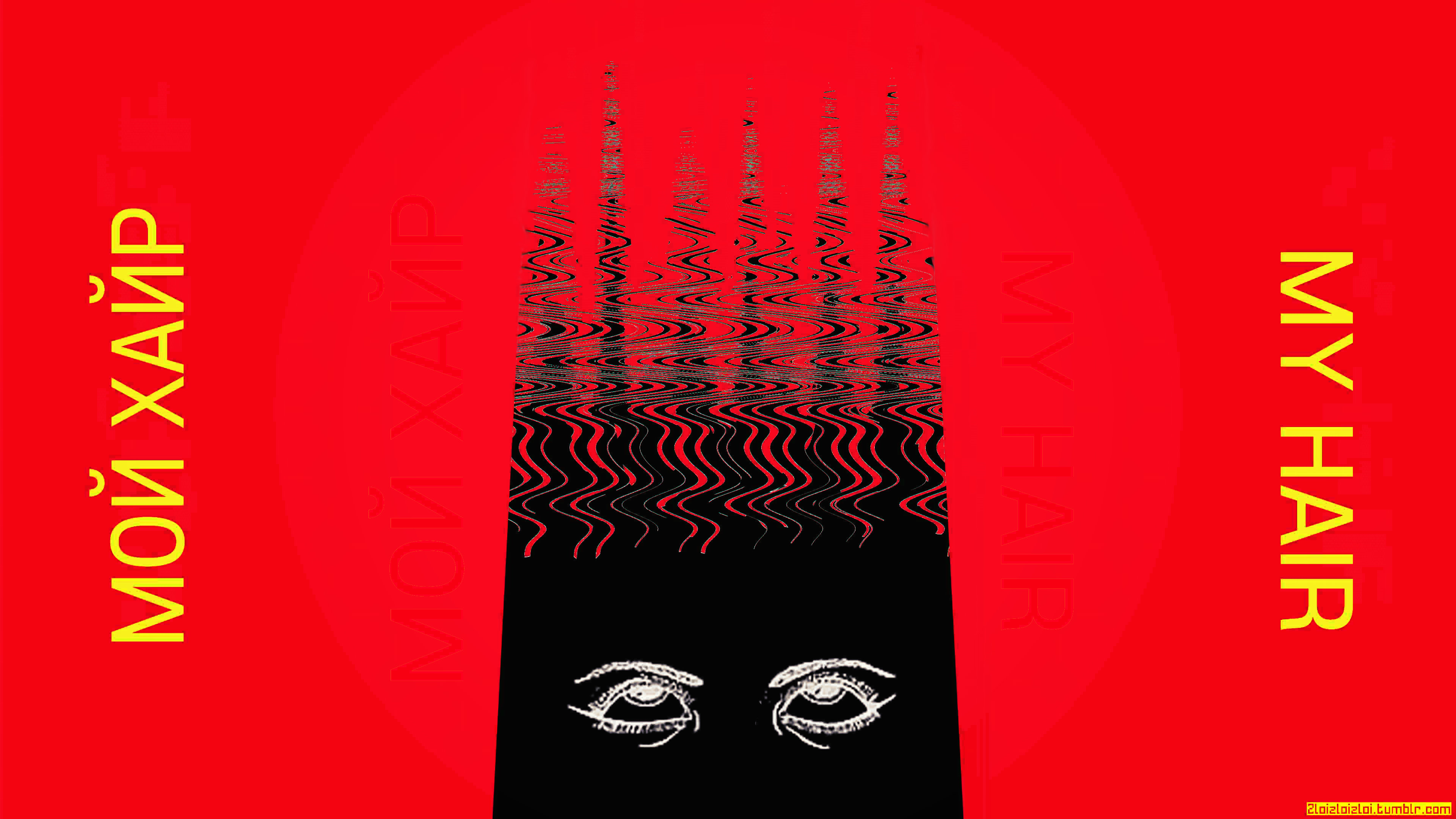 General 3840x2160 glitch art abstract face minimalism red digital art simple background text Zloizloizloi watermarked