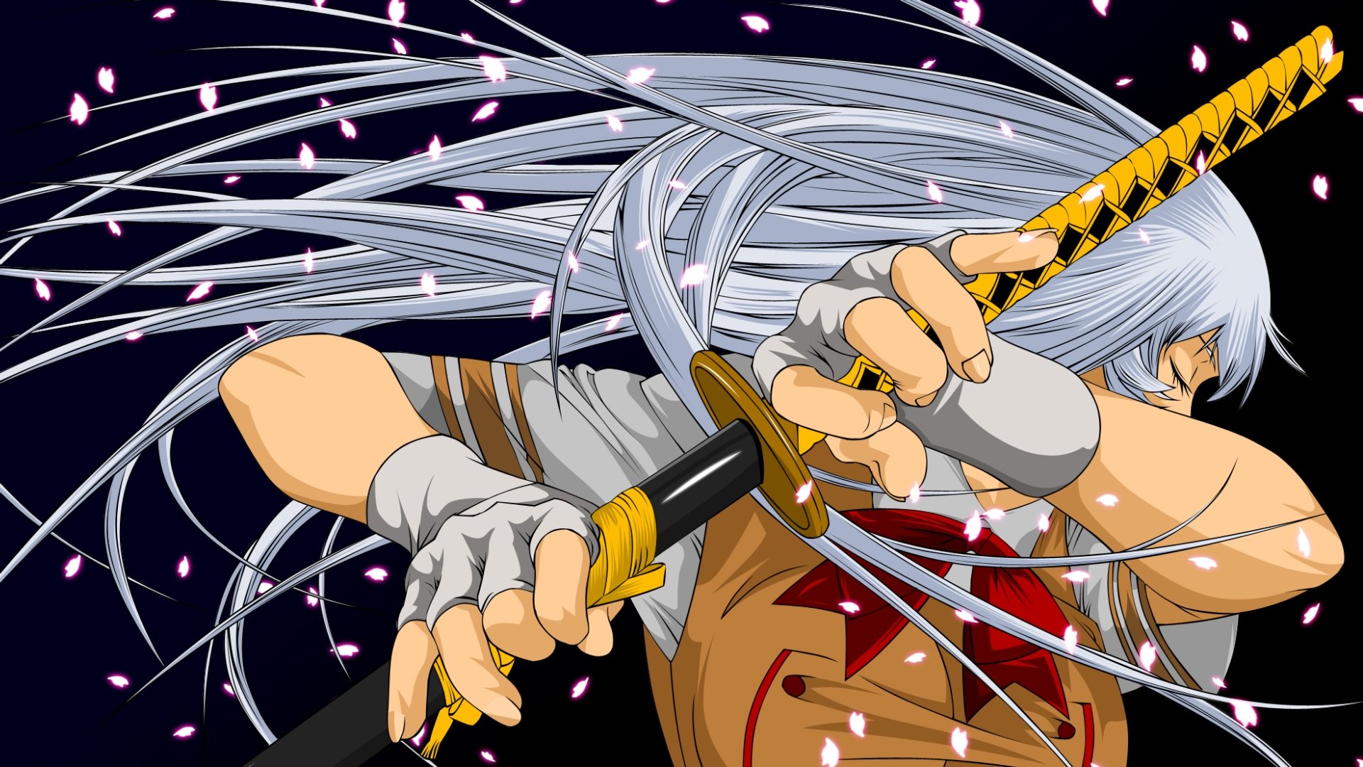 Anime 1920x1080 Shiryu Chou'un Ikkitousen  white hair sword