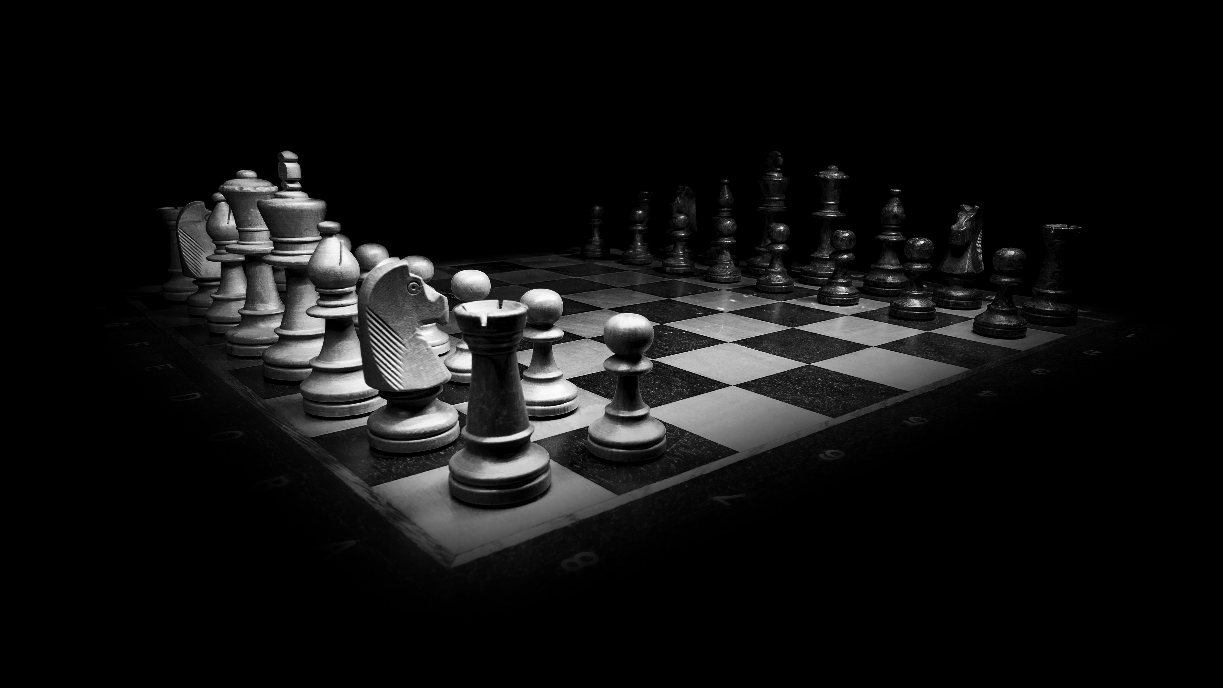General 4968x2794 chess monochrome pawns board games