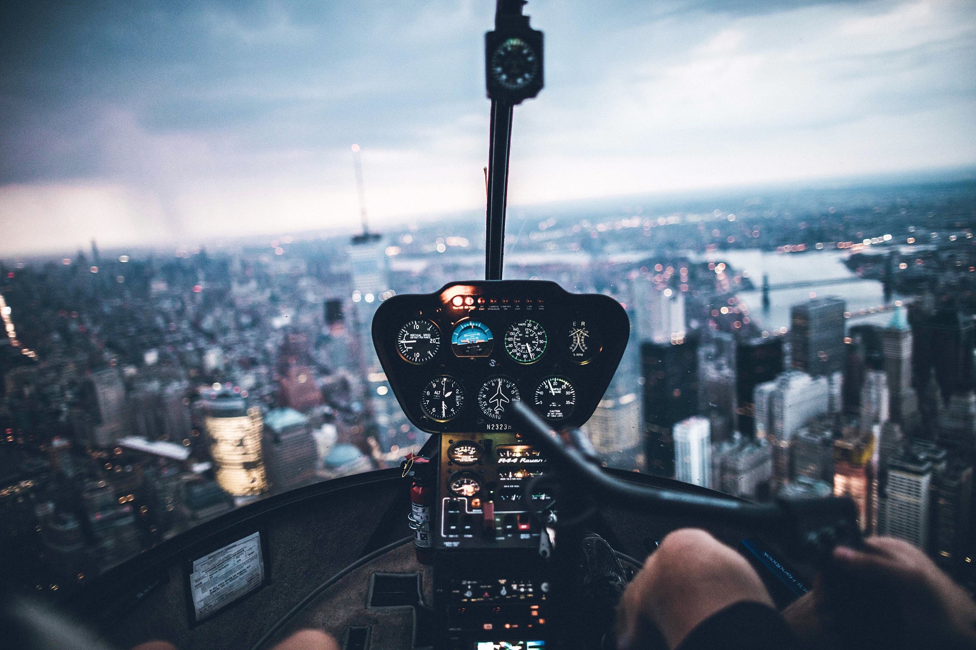 General 2000x1333 helicopters cityscape bokeh aerial view New York City vehicle cockpit USA
