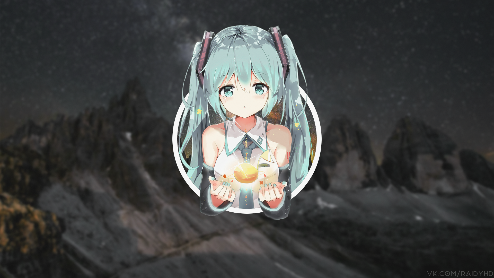 Anime 1920x1080 anime anime girls Hatsune Miku picture-in-picture Vocaloid watermarked