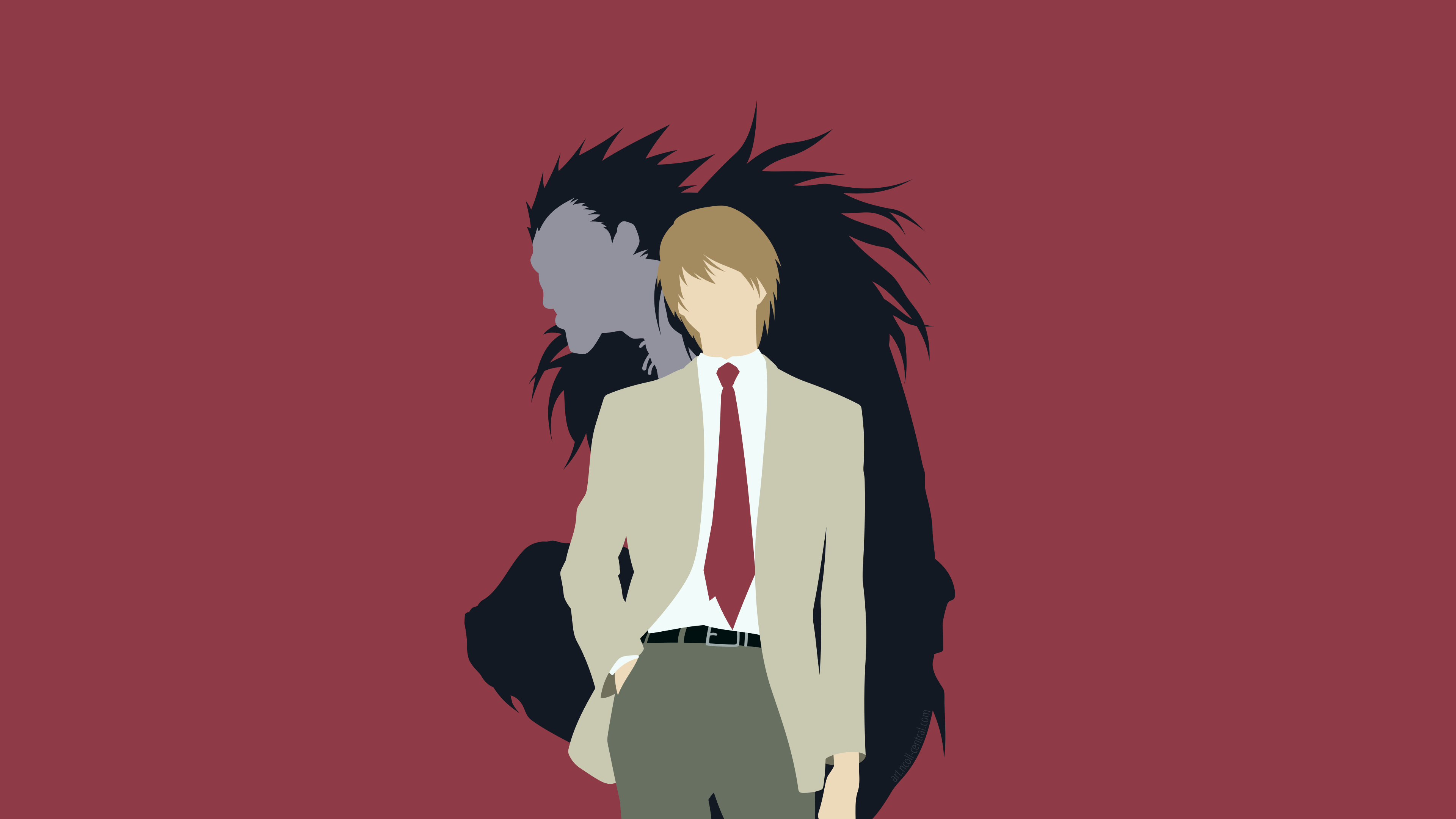 Anime 3840x2160 anime Death Note minimalism Ryuk Yagami Light