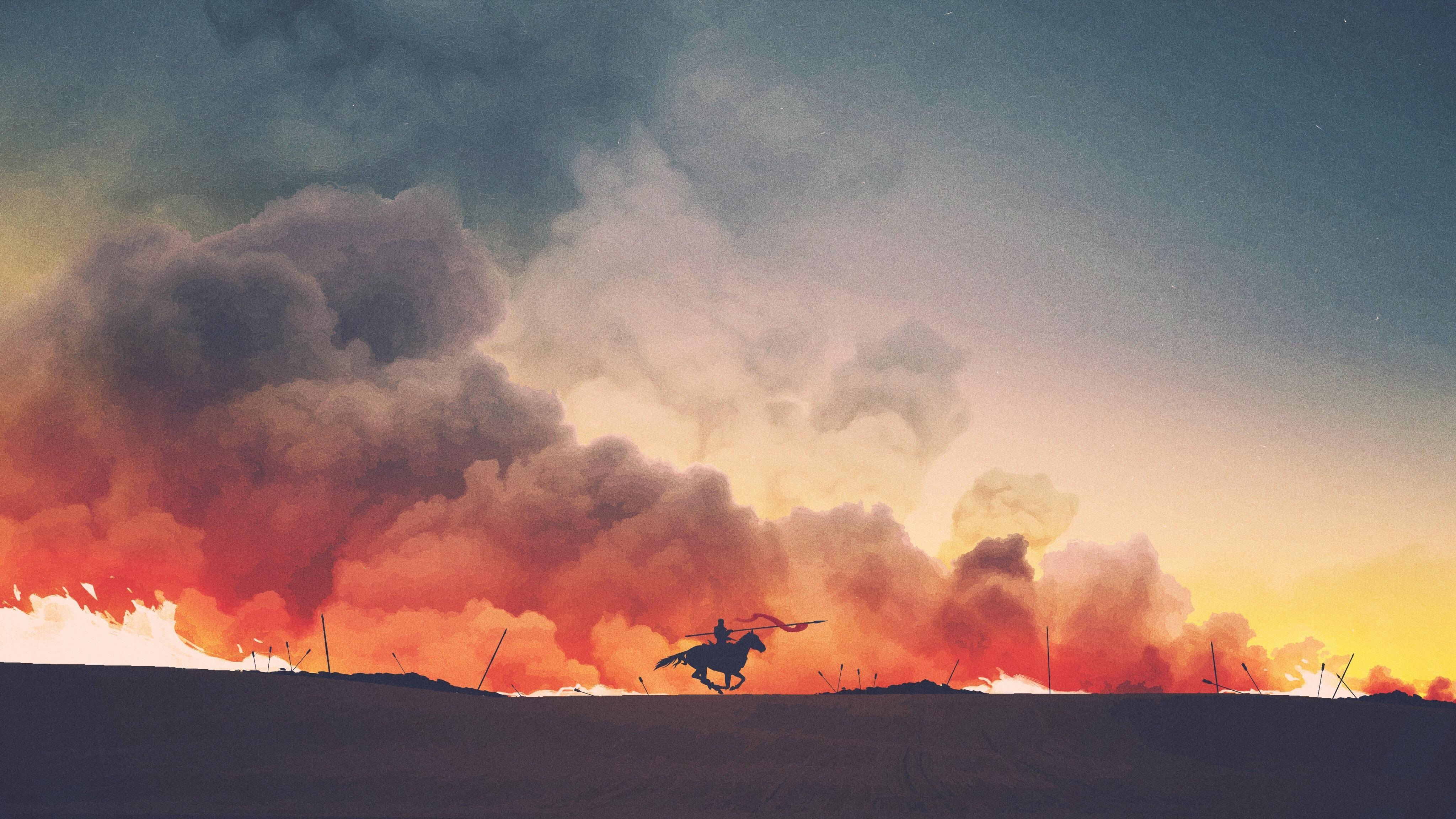 General 4096x2304 A Song of Ice and Fire Game of Thrones TV sky horse digital art