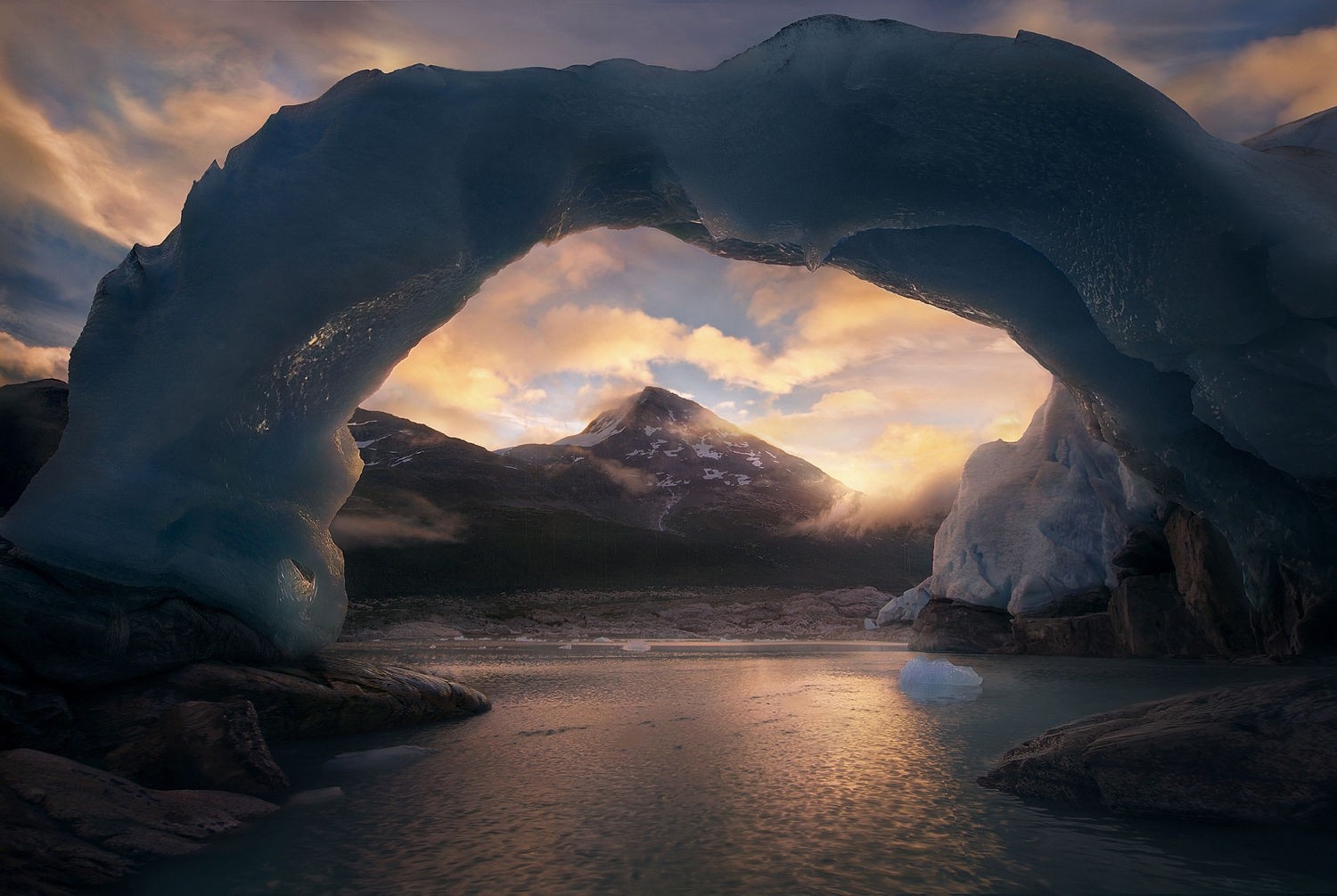 General 1500x1005 photography landscape nature ice arch cold mountains sunset sea British Columbia Canada