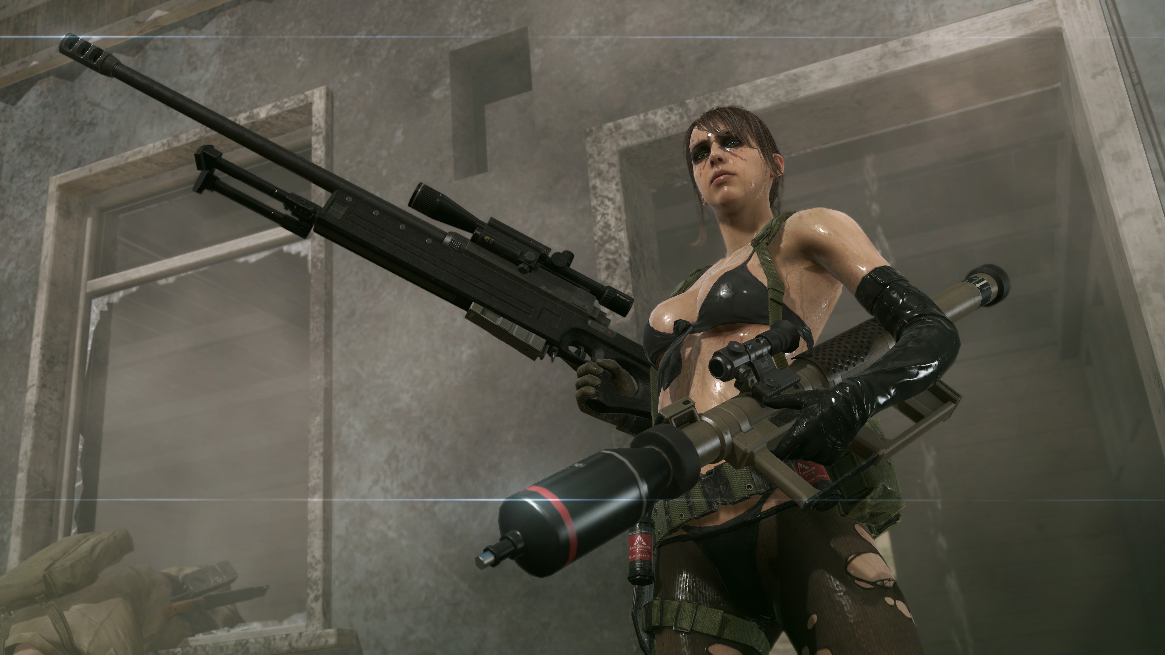 General 3840x2160 Quiet (metal gear) video games Metal Gear Solid Metal Gear Solid V: The Phantom Pain boobs girls with guns sniper rifle rocket launchers video game girls video game characters women