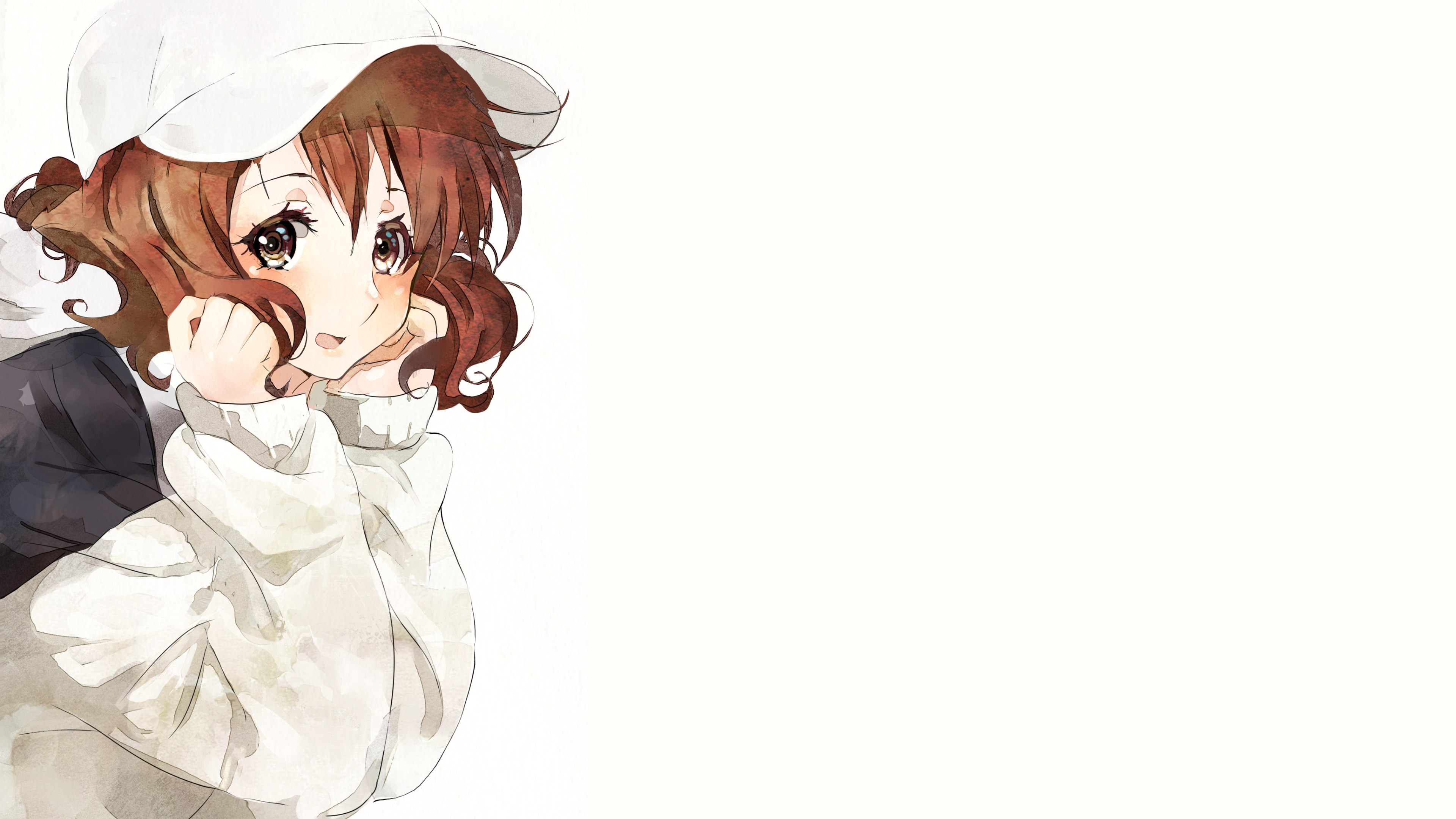 Anime 3840x2160 anime Hibike! Euphonium Oumae Kumiko white background anime girls baseball cap brunette