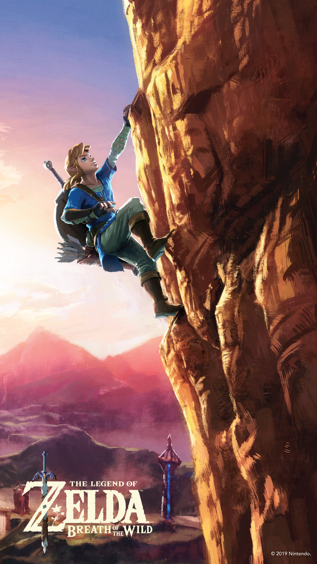 General 1080x1920 Zelda Breath of the Wild Nintendo Nintendo Switch Link video games video game art rock climbing