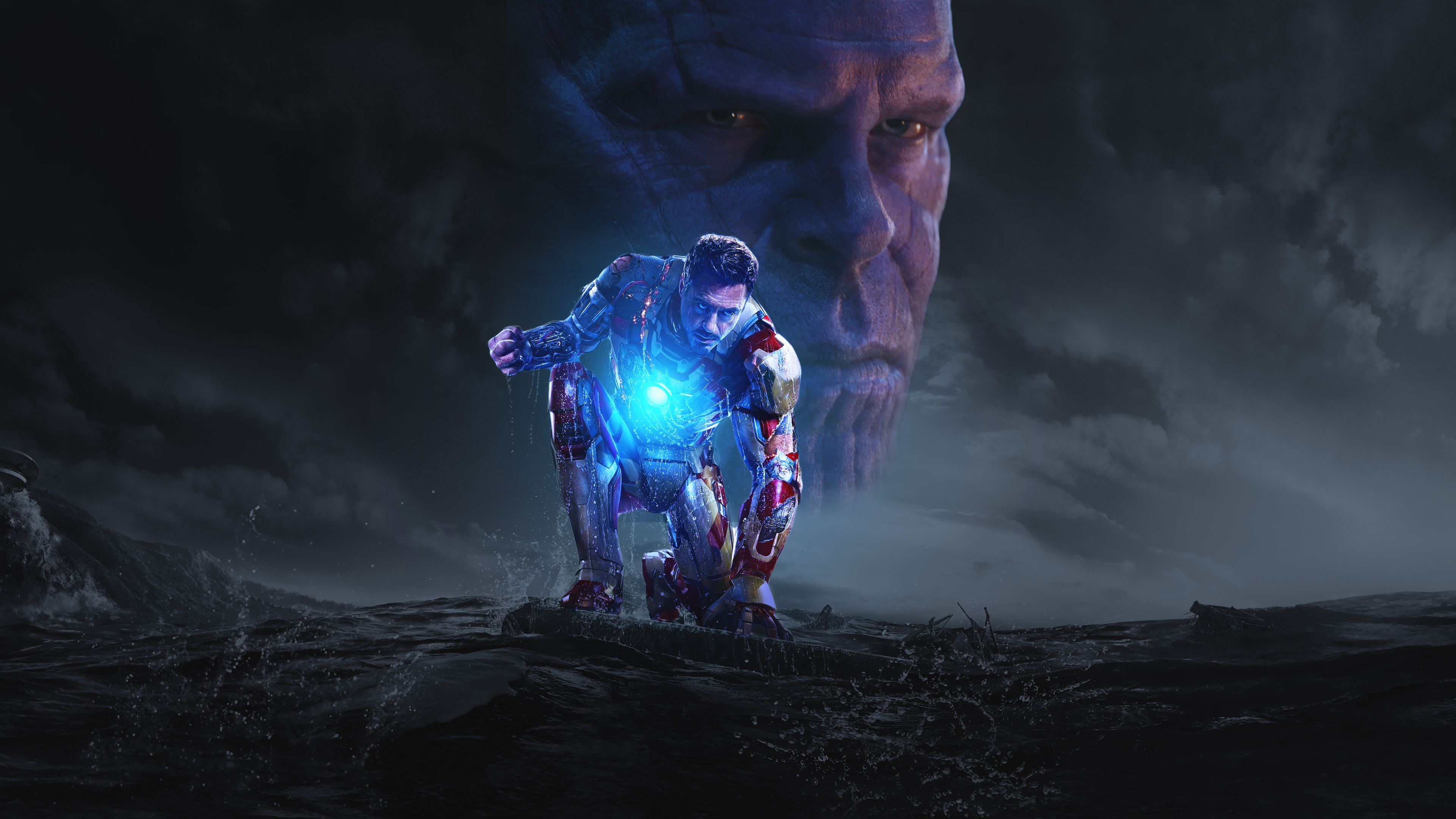 General 3840x2160 Iron Man Marvel Cinematic Universe Thanos Iron Man 3 movie characters Avengers: Infinity war The Avengers Tony Stark digital art