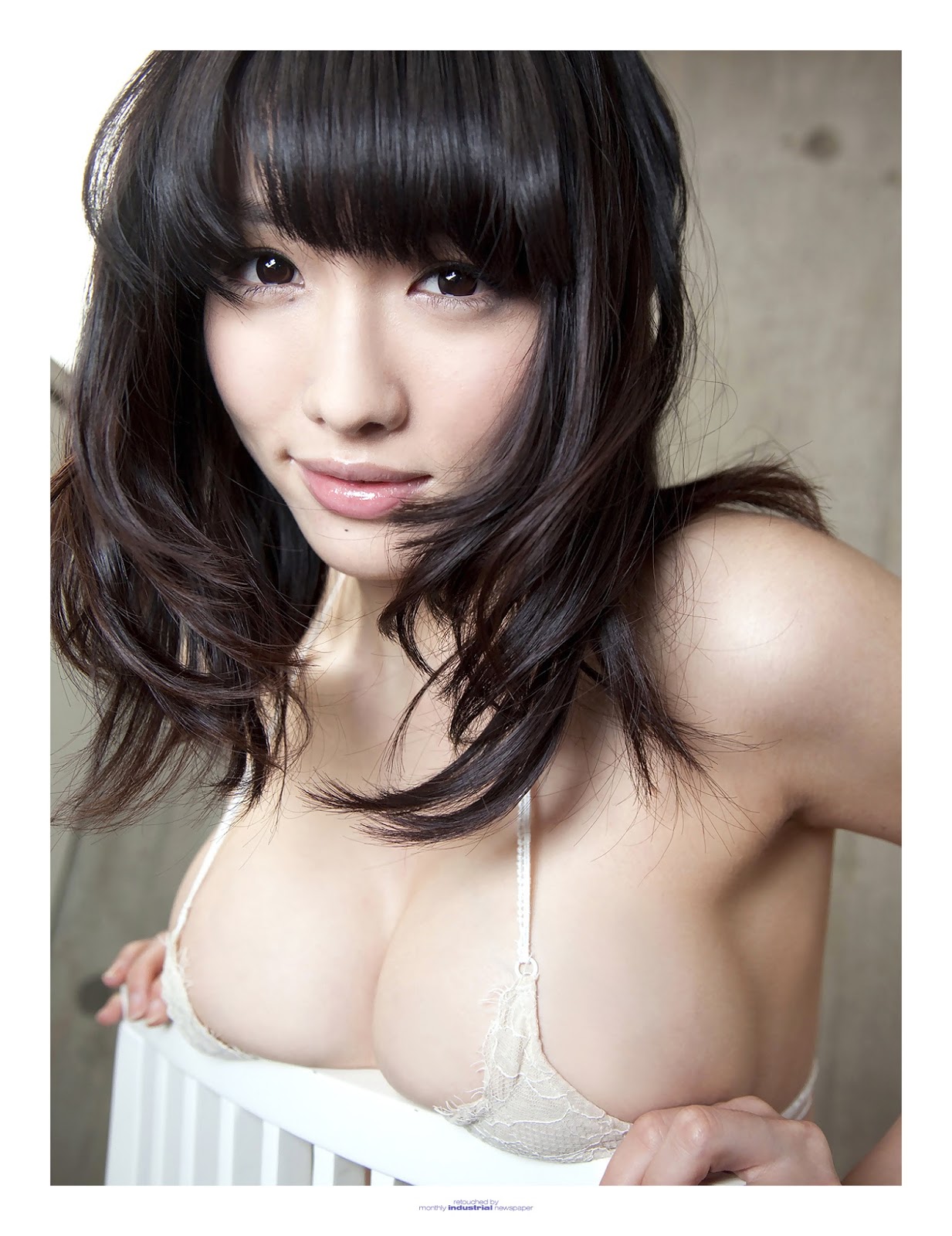 People 1233x1600 Asian Bololi boobs cleavage women bra Anna Konno Japanese women Japanese model dark hair face women indoors looking at viewer