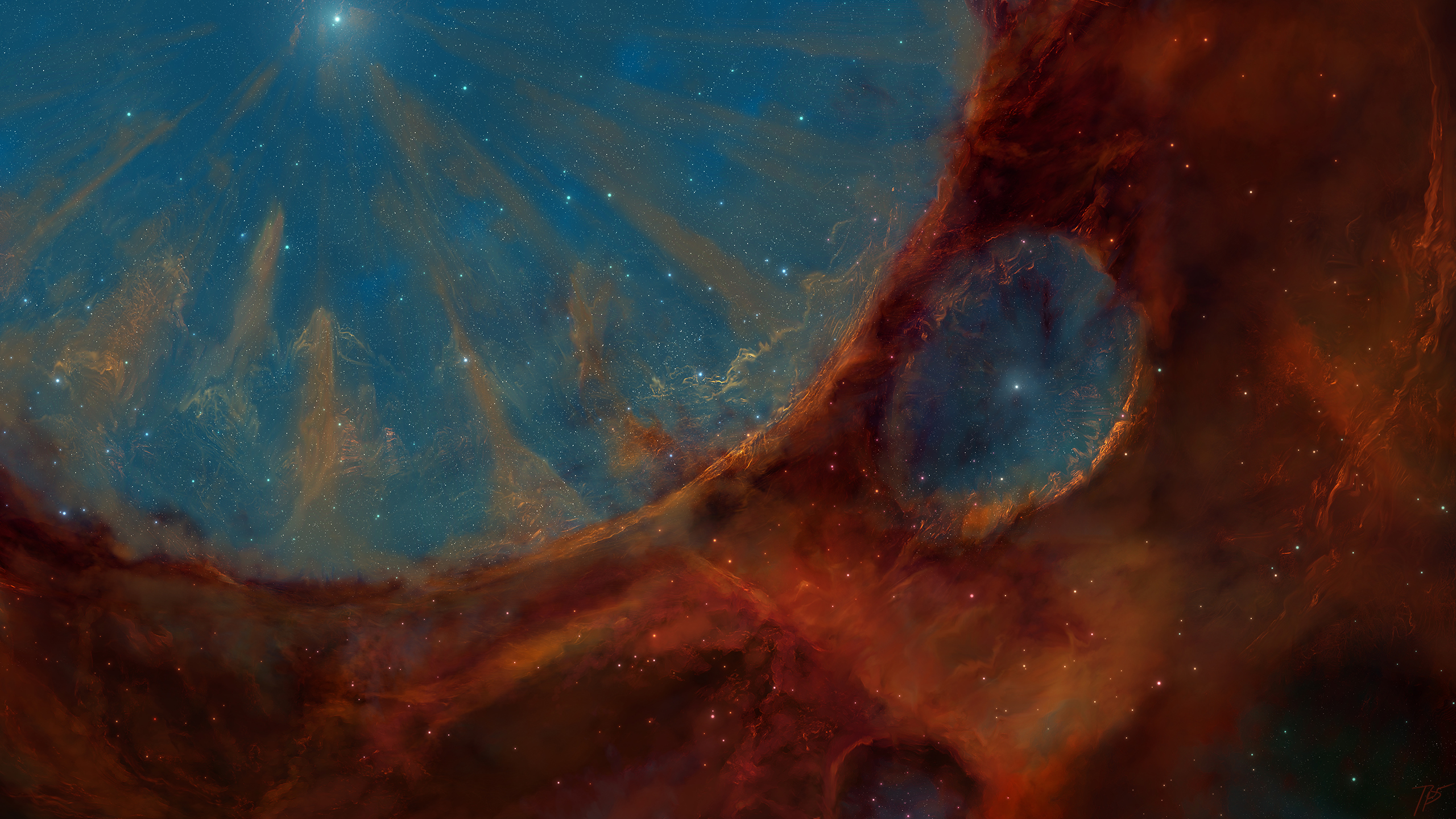 General 2560x1440 JoeyJazz space art planetary nebula