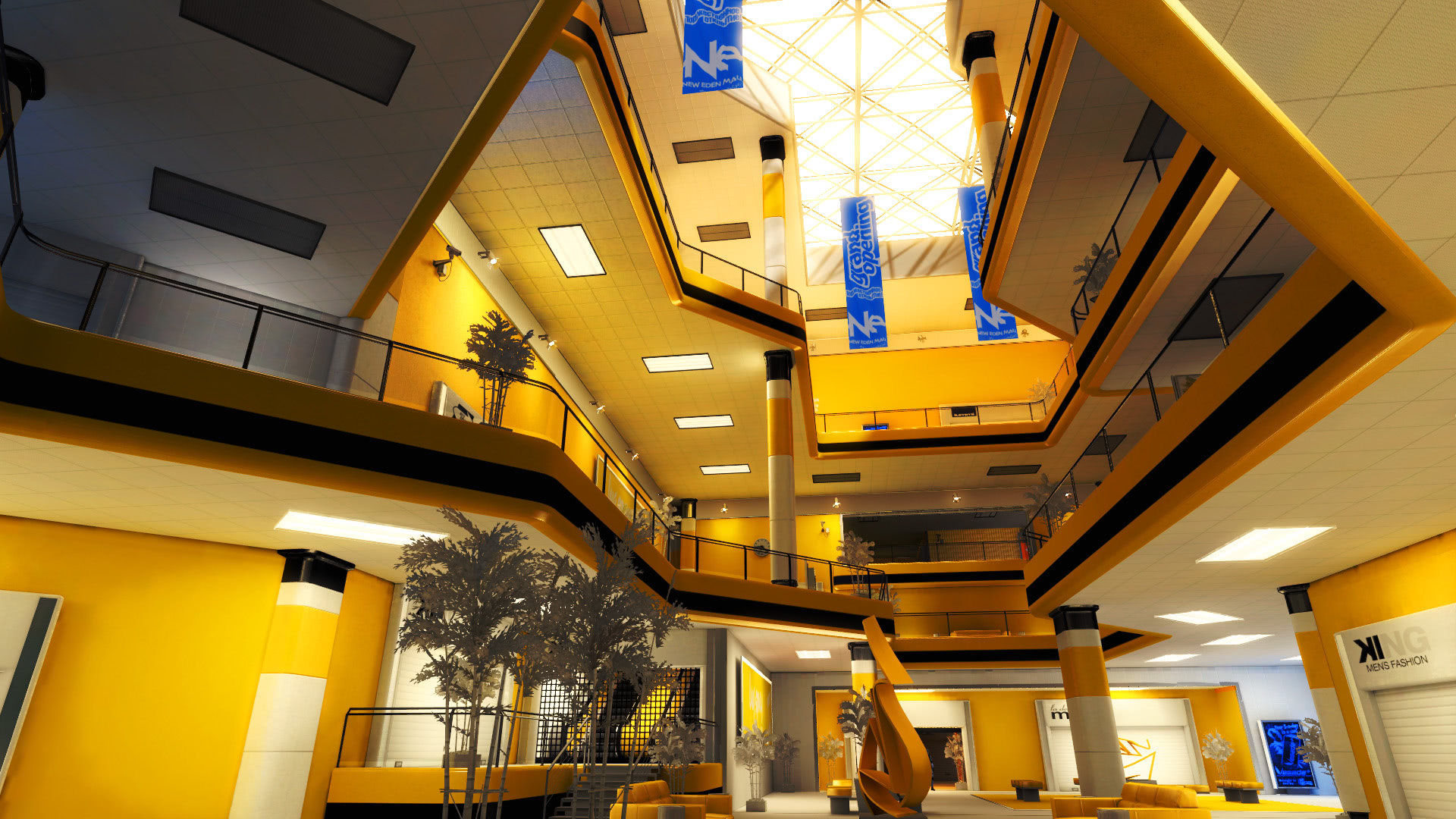 General 1920x1080 Mirror's Edge shopping video games architecture yellow PC gaming CGI
