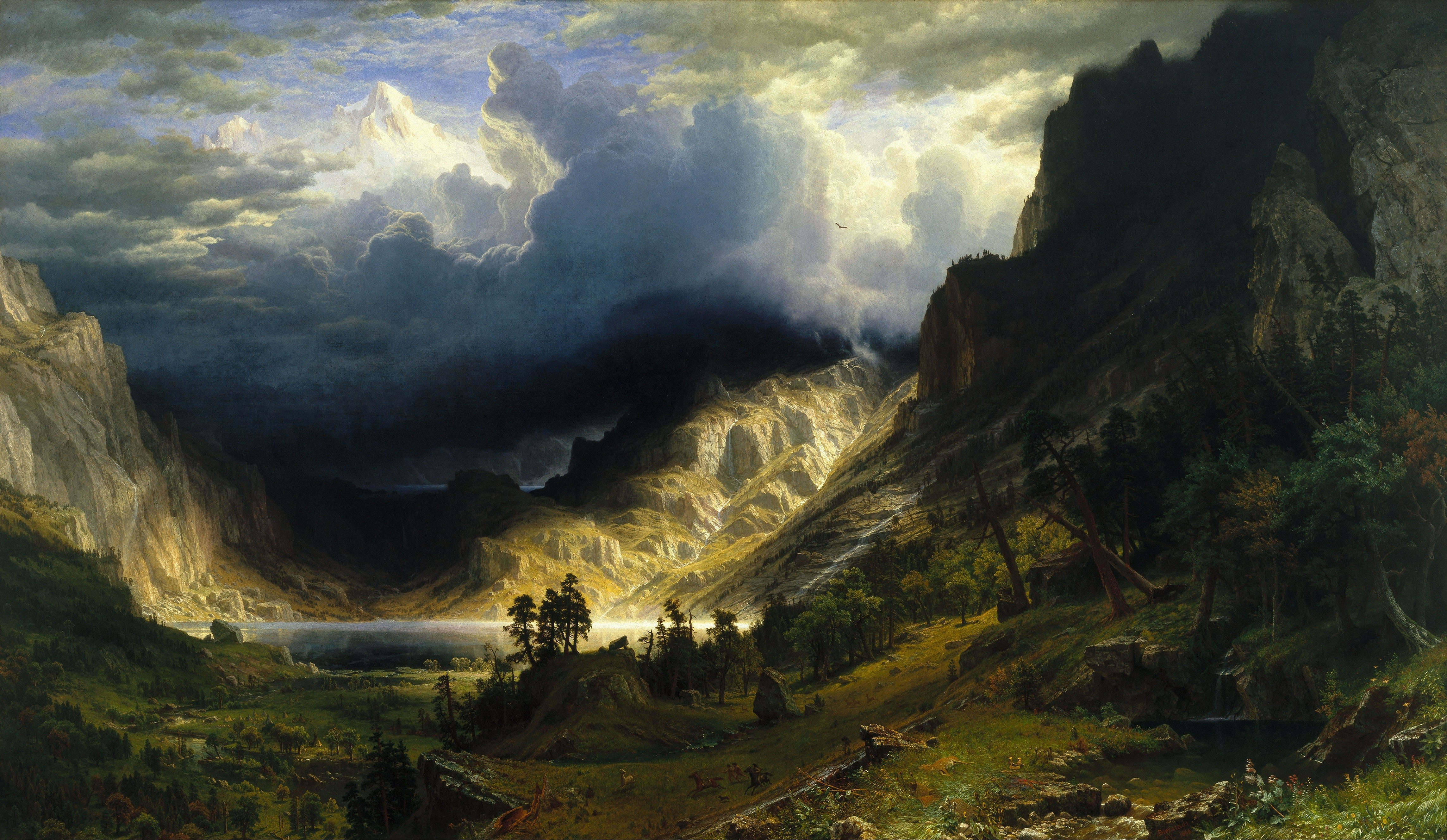 General 4573x2655 A Storm in the Rocky Mountains Albert Bierstadt classic art painting
