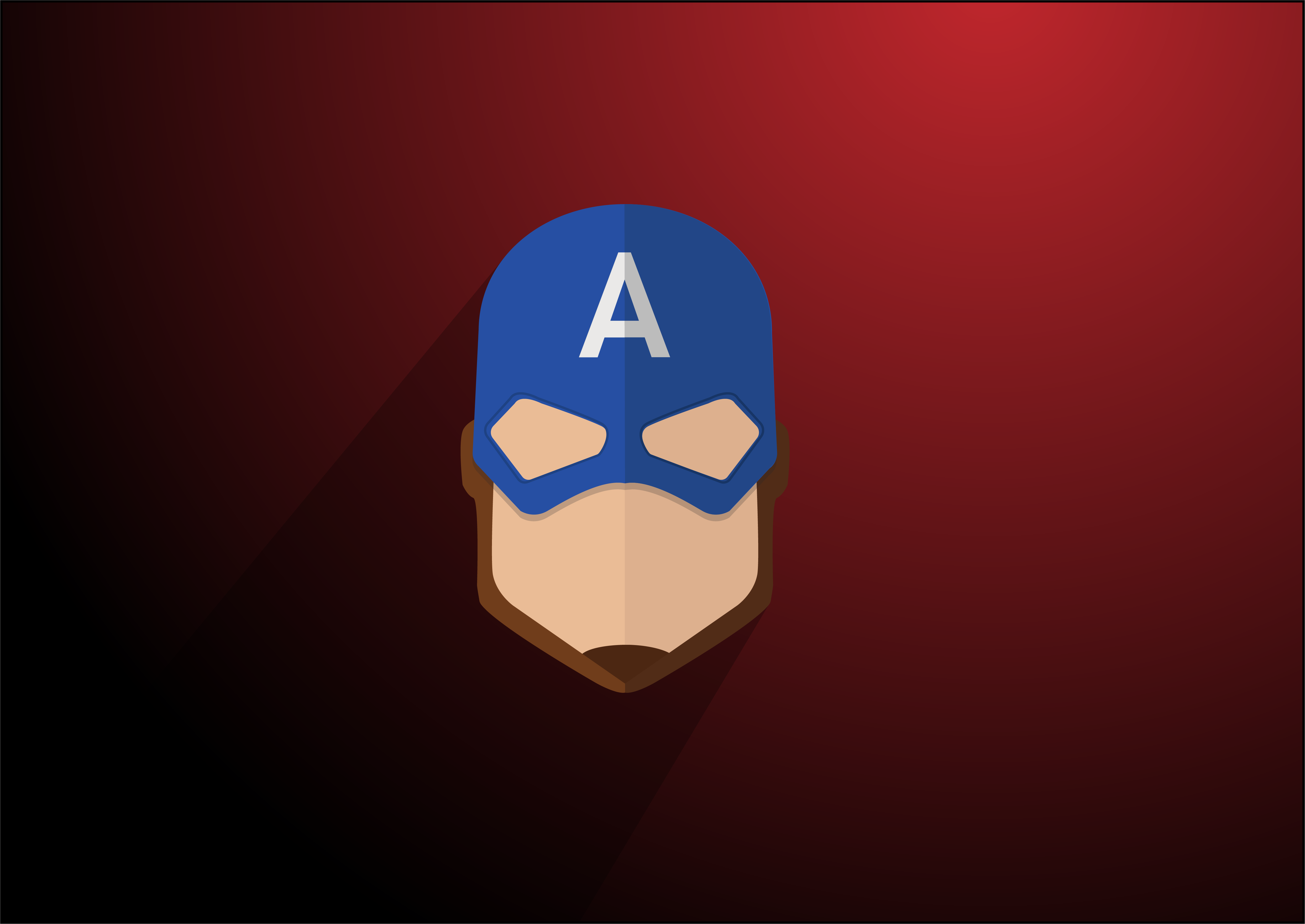 General 4971x3518 Captain America minimalism red background mask superhero digital art simple background