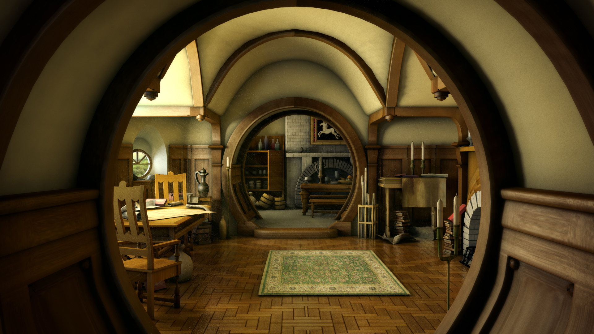 General 1920x1080 room The Lord of the Rings Bag End movies interior Blender