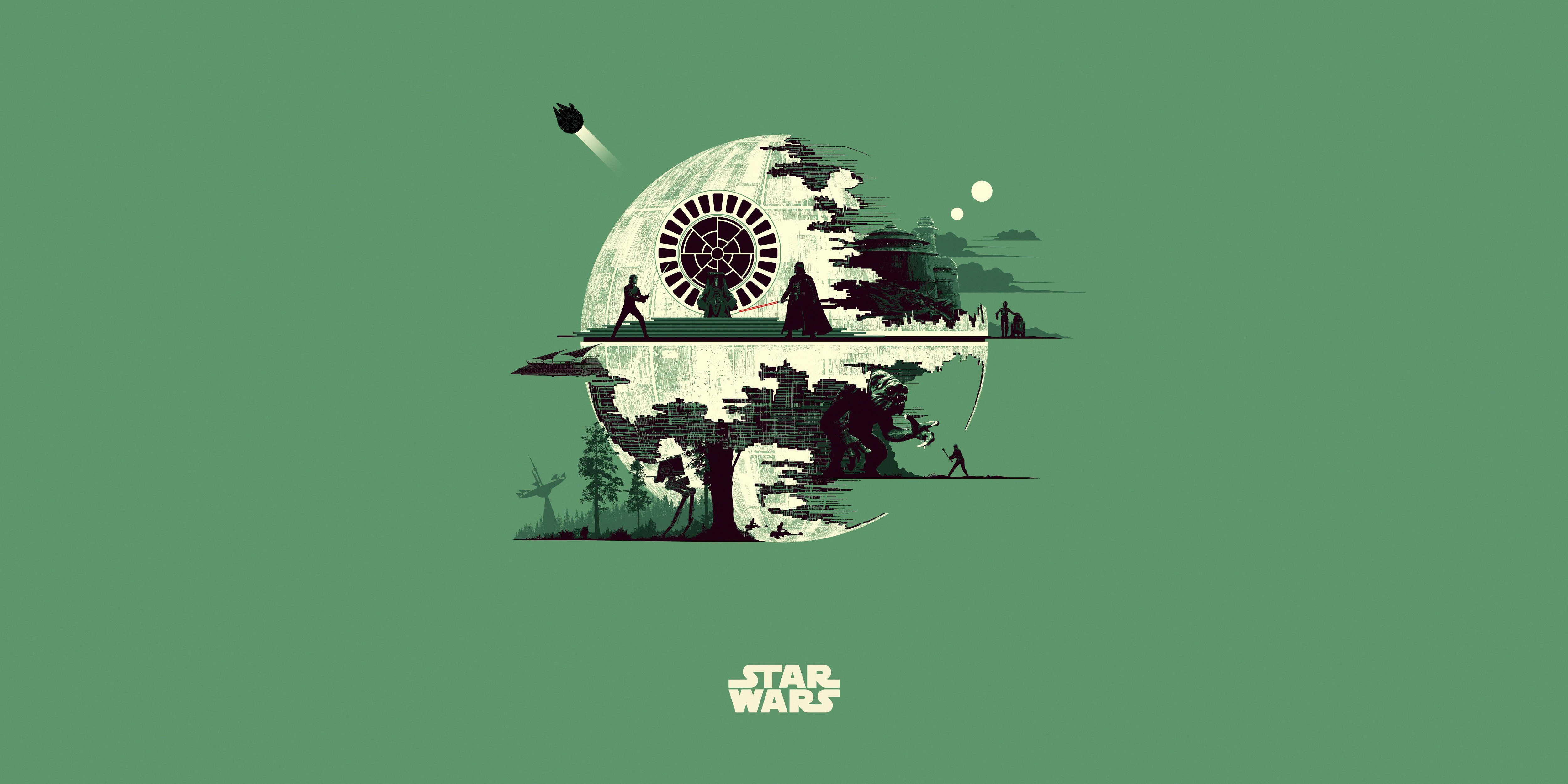 General 5000x2500 simple background Star Wars science fiction artwork