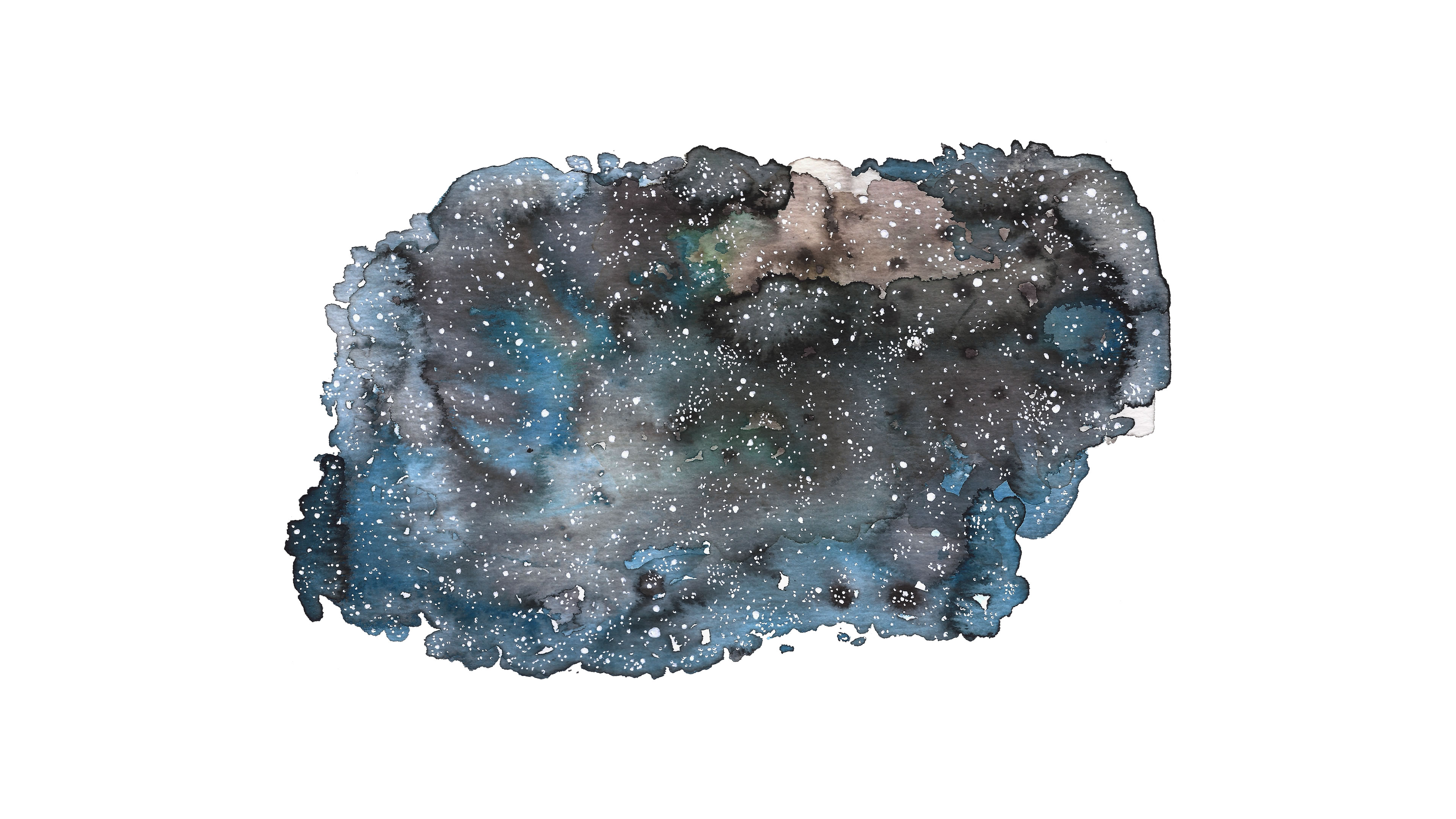 General 3840x2160 universe artwork ink space watercolor white background minimalism simple background