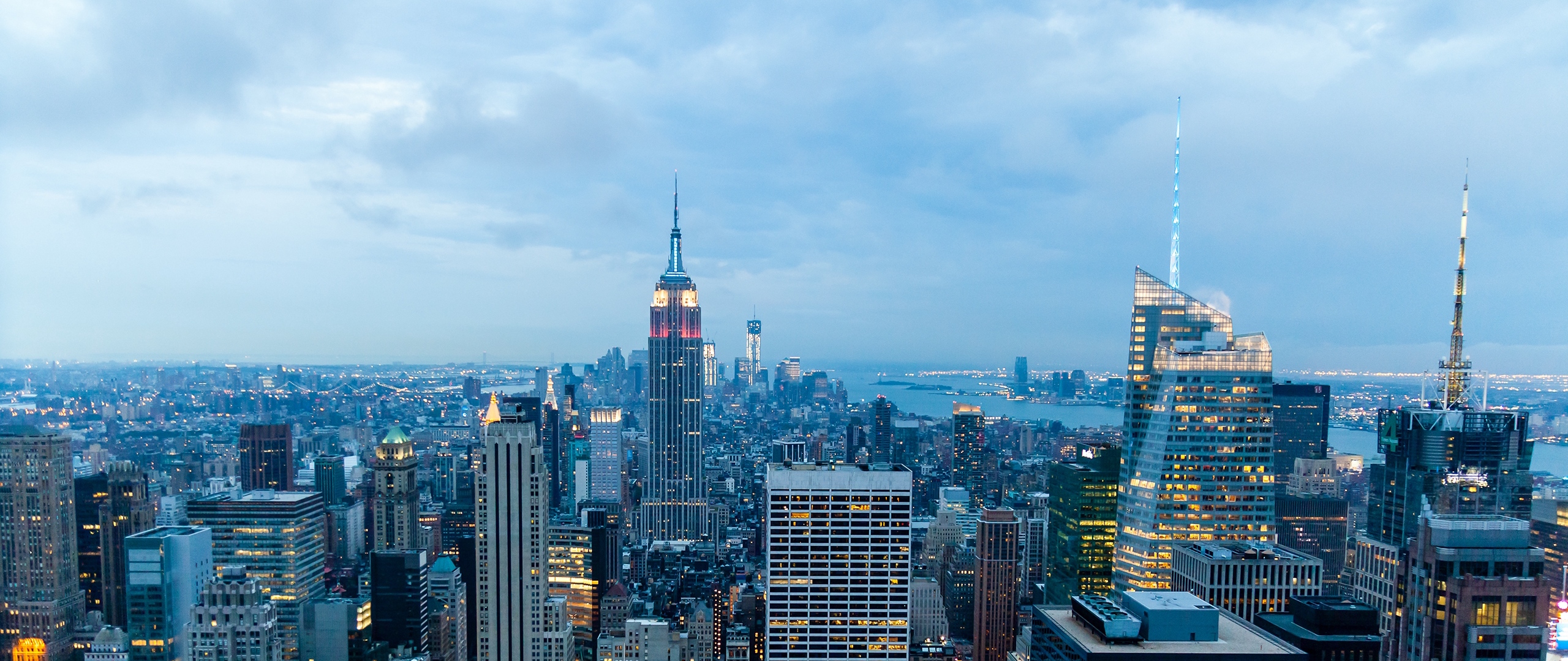 General 2560x1080 cityscape skyscraper Manhattan New York City city lights Empire State Building
