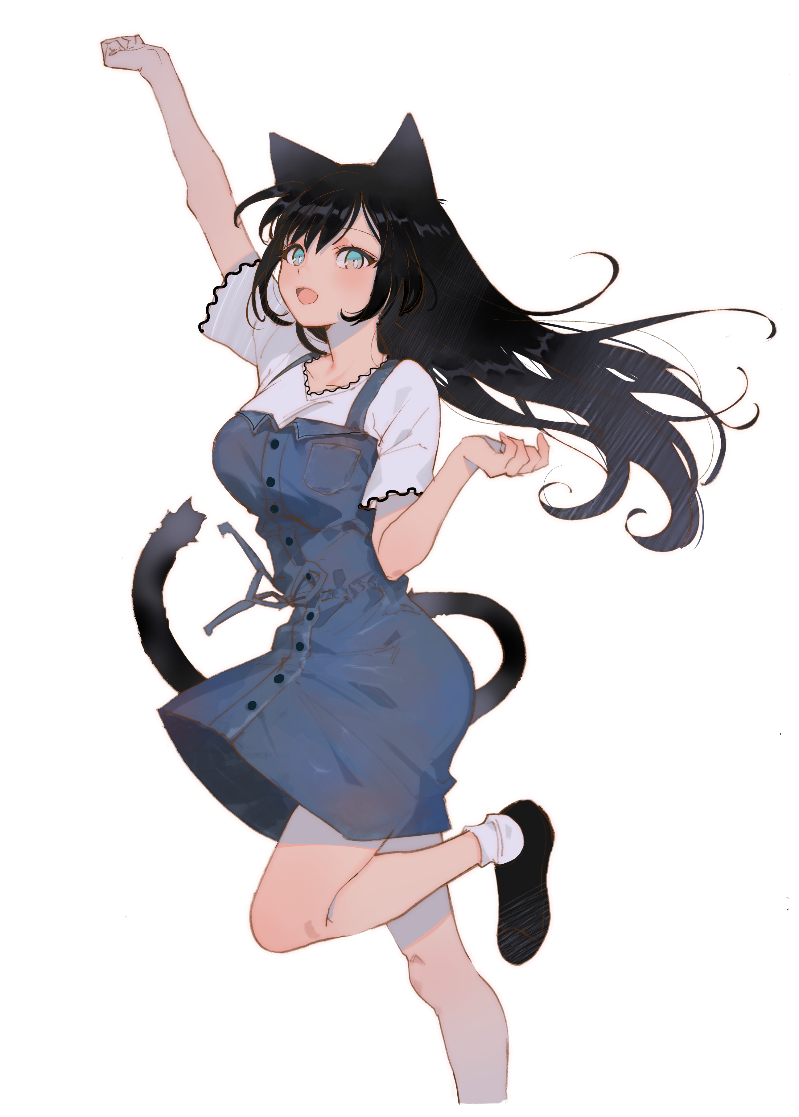 Anime 2591x3624 anime anime girls Arutera simple background original characters cat girl cat ears