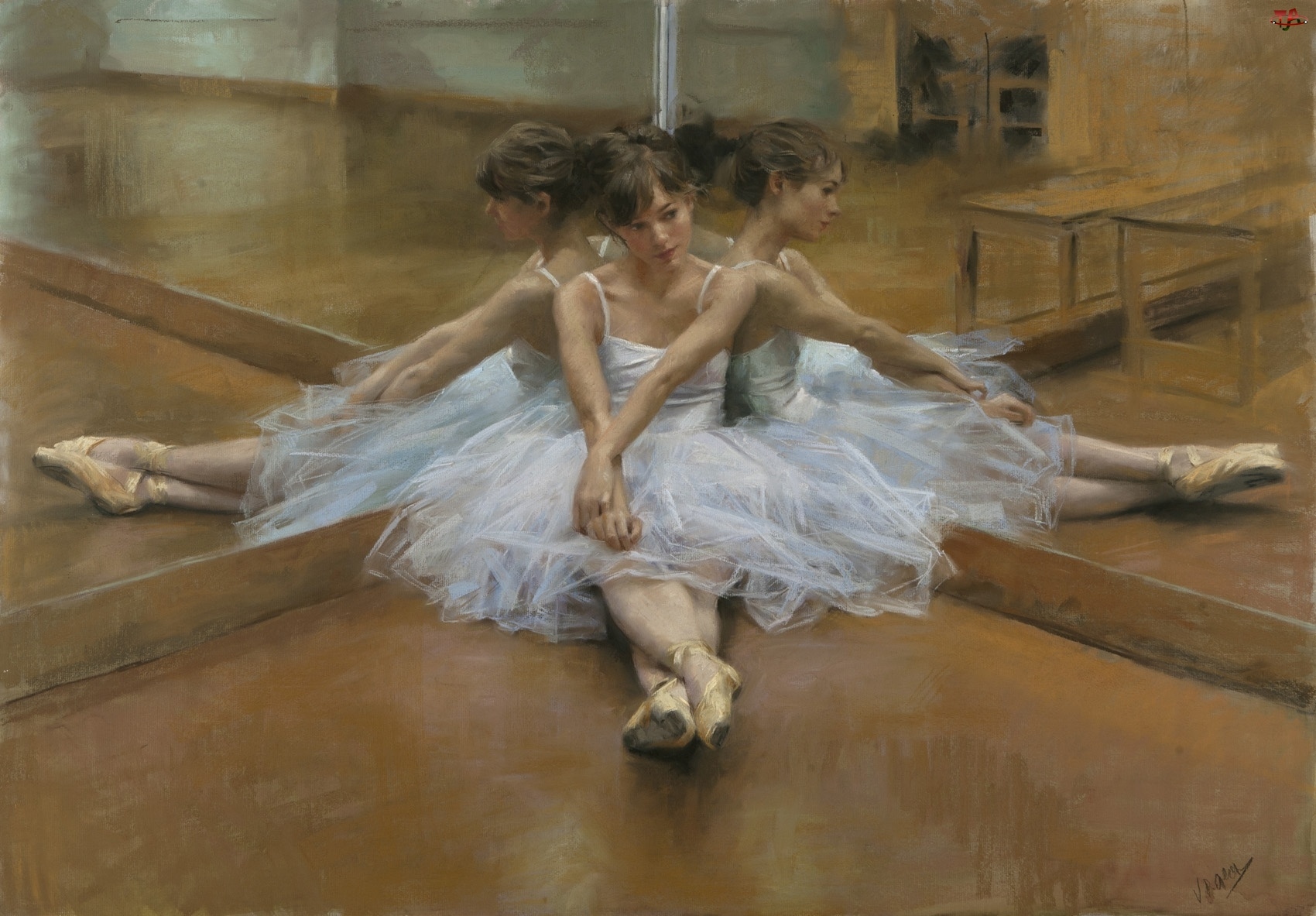 General 1700x1183 Vicente Romero Redondo women painting reflection ballerina