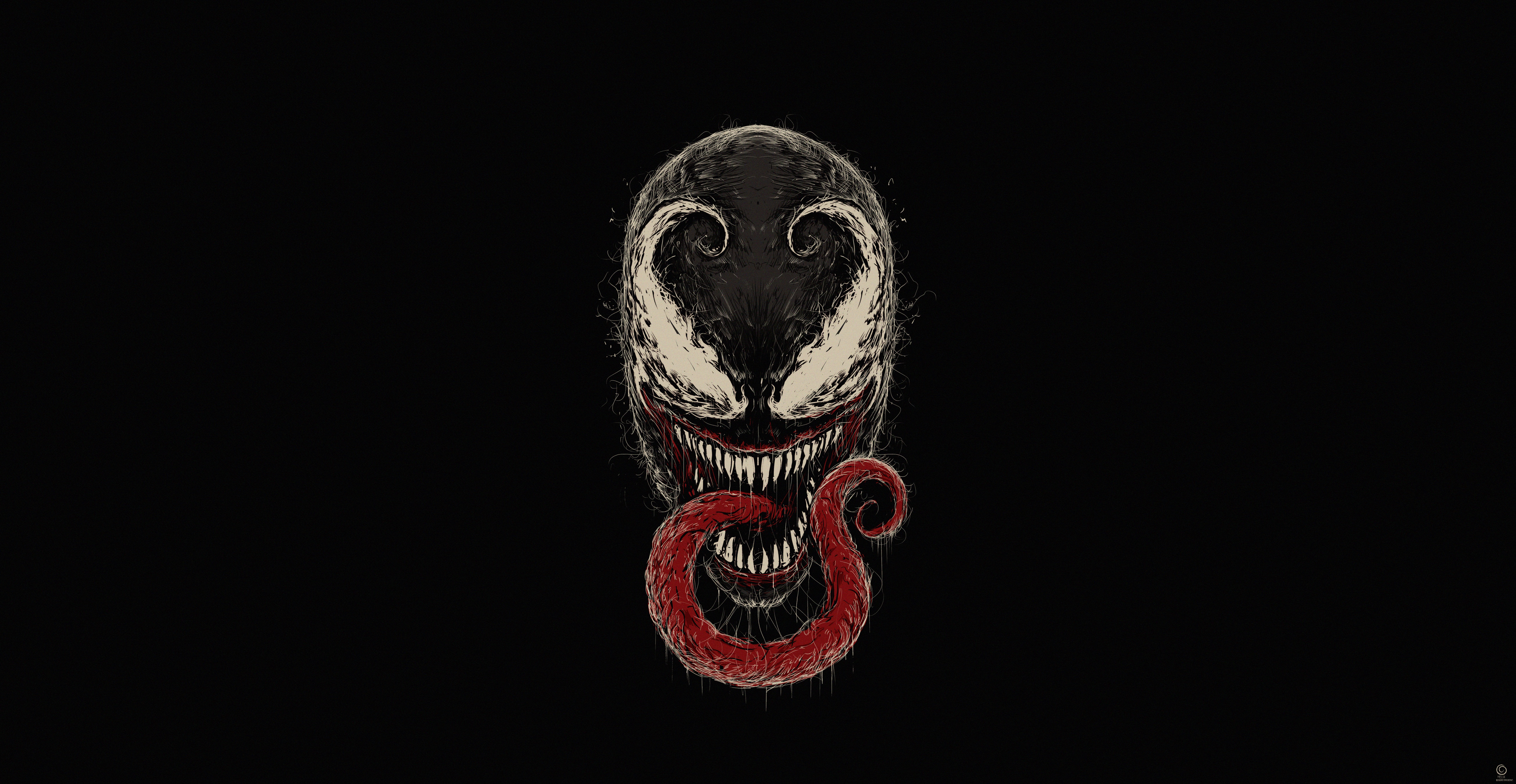 General 5220x2700 simple background Venom artwork creature Marvel Comics