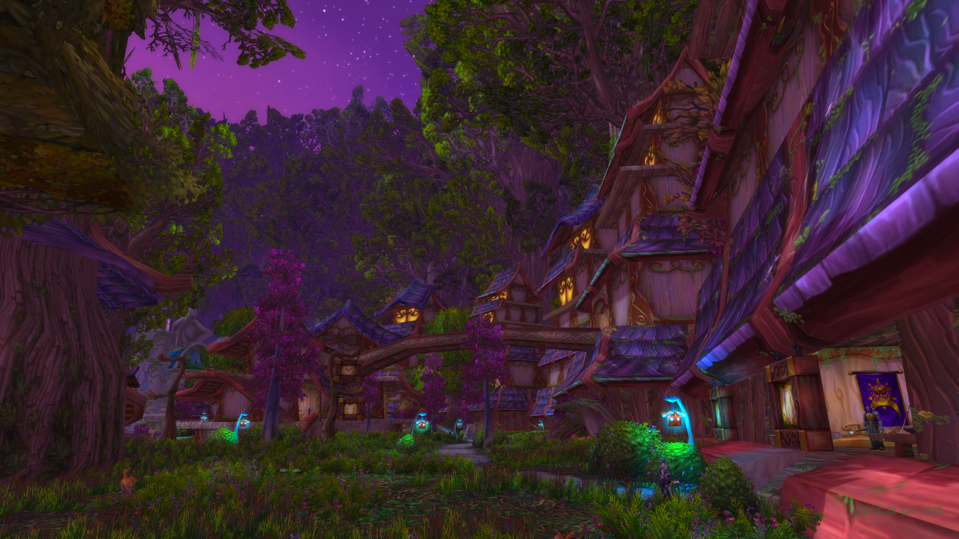 General 1920x1080 World of Warcraft Darnassus Teldrassil night elves screen shot forest night
