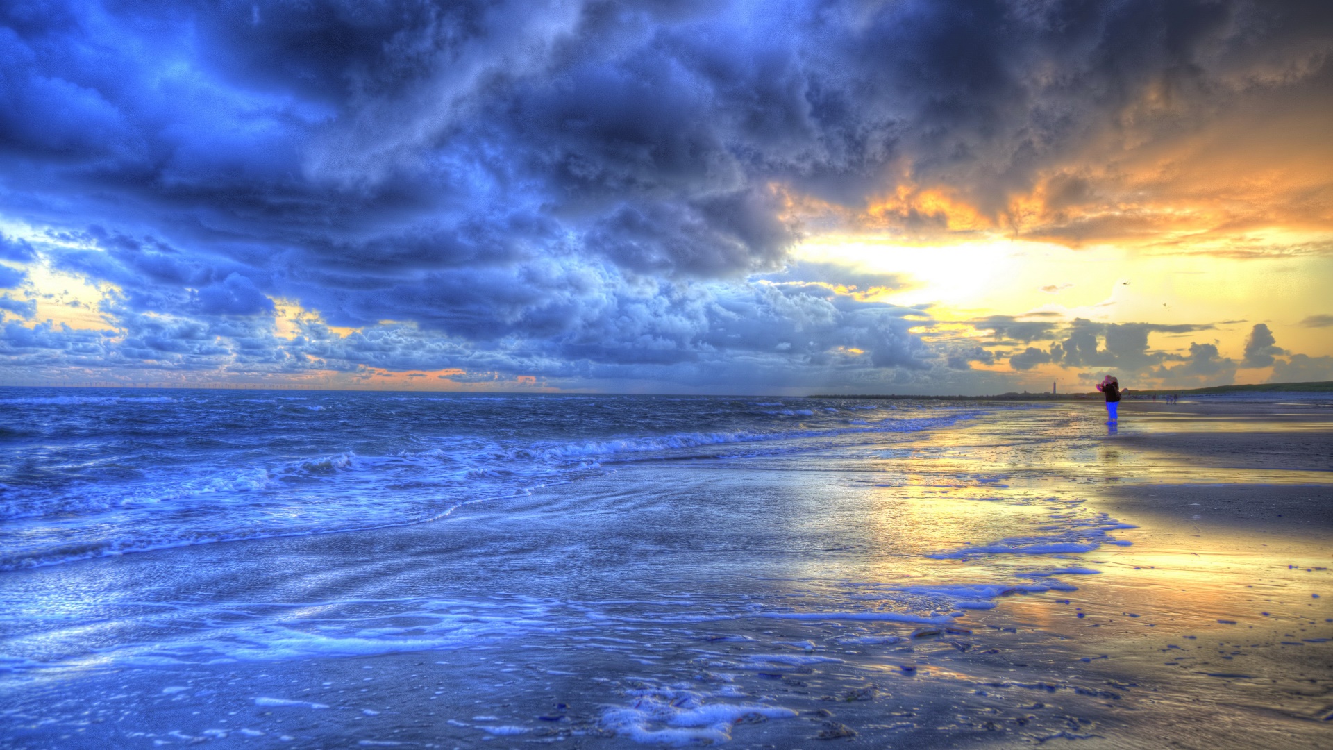 General 1920x1080 blue sky clouds beach sea outdoors sunlight HDR horizon