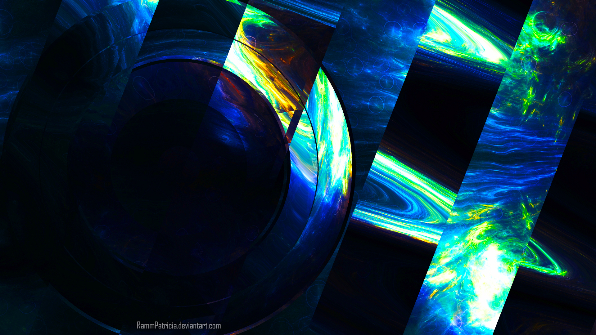 General 1920x1080 RammPatricia abstract digital art science fiction watermarked space planet Saturn