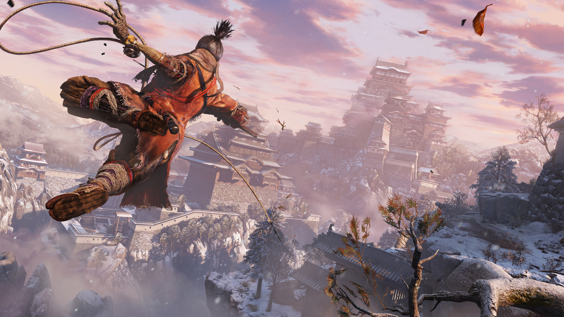 General 1920x1080 Sekiro: Shadows Die Twice From Software Activision video game art screen shot video games sunlight video game characters CGI sky clouds trees snow castle leaves
