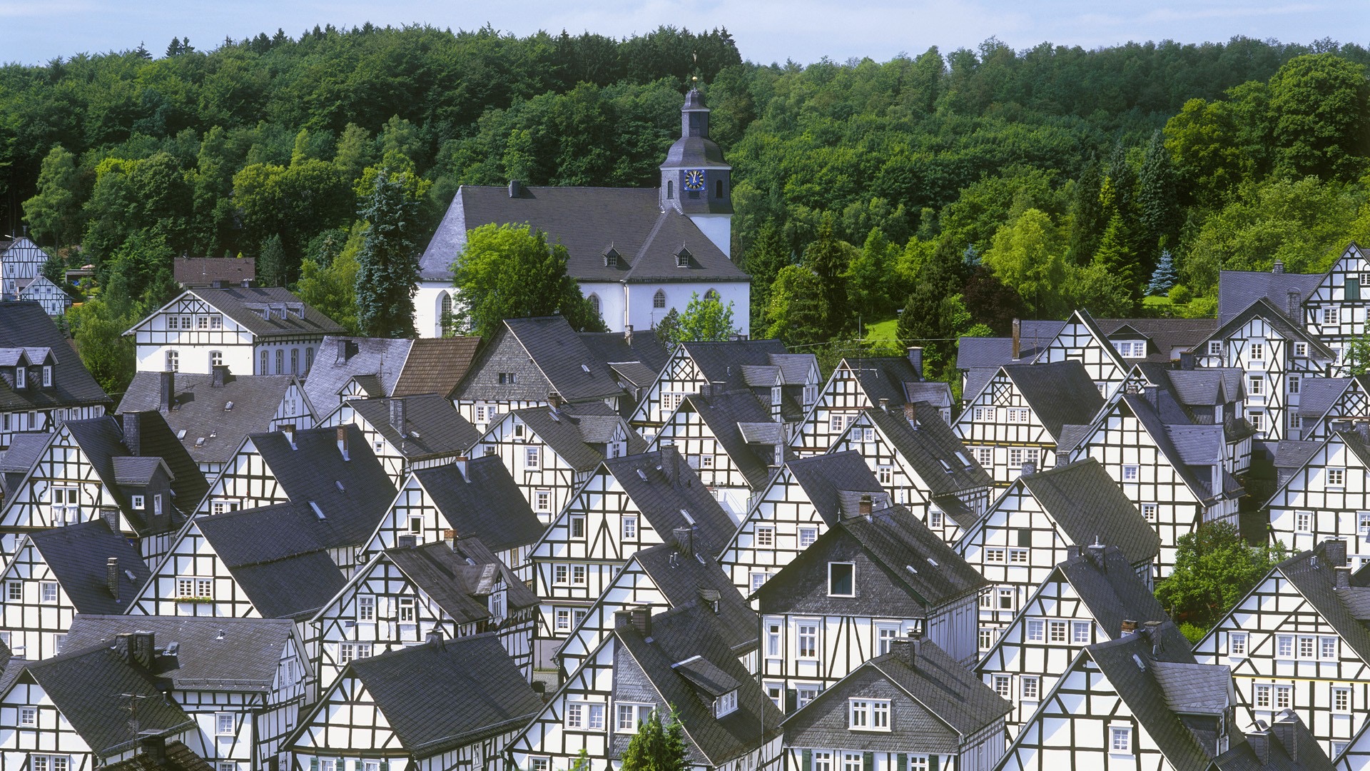 General 1920x1080 Germany town urban house forest far view