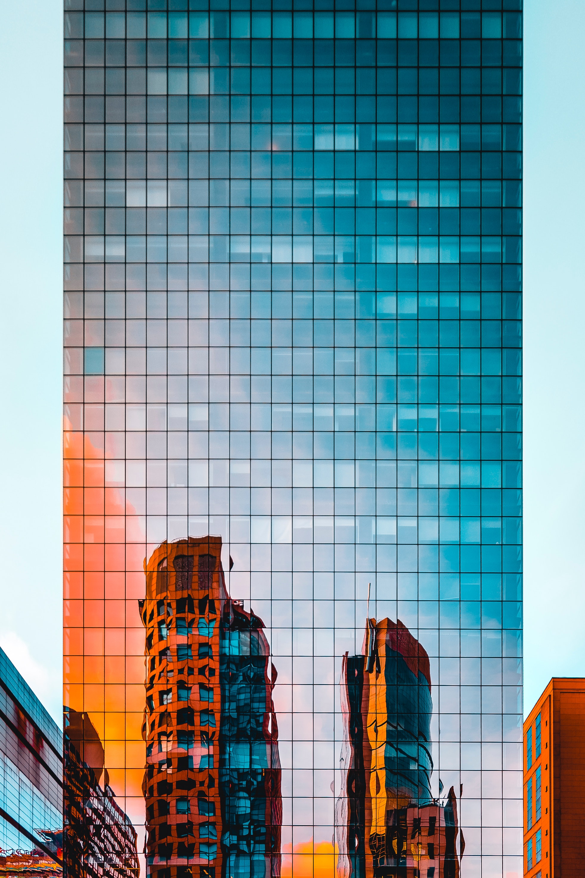 General 1962x2943 building architecture reflection urban sunset city portrait display window