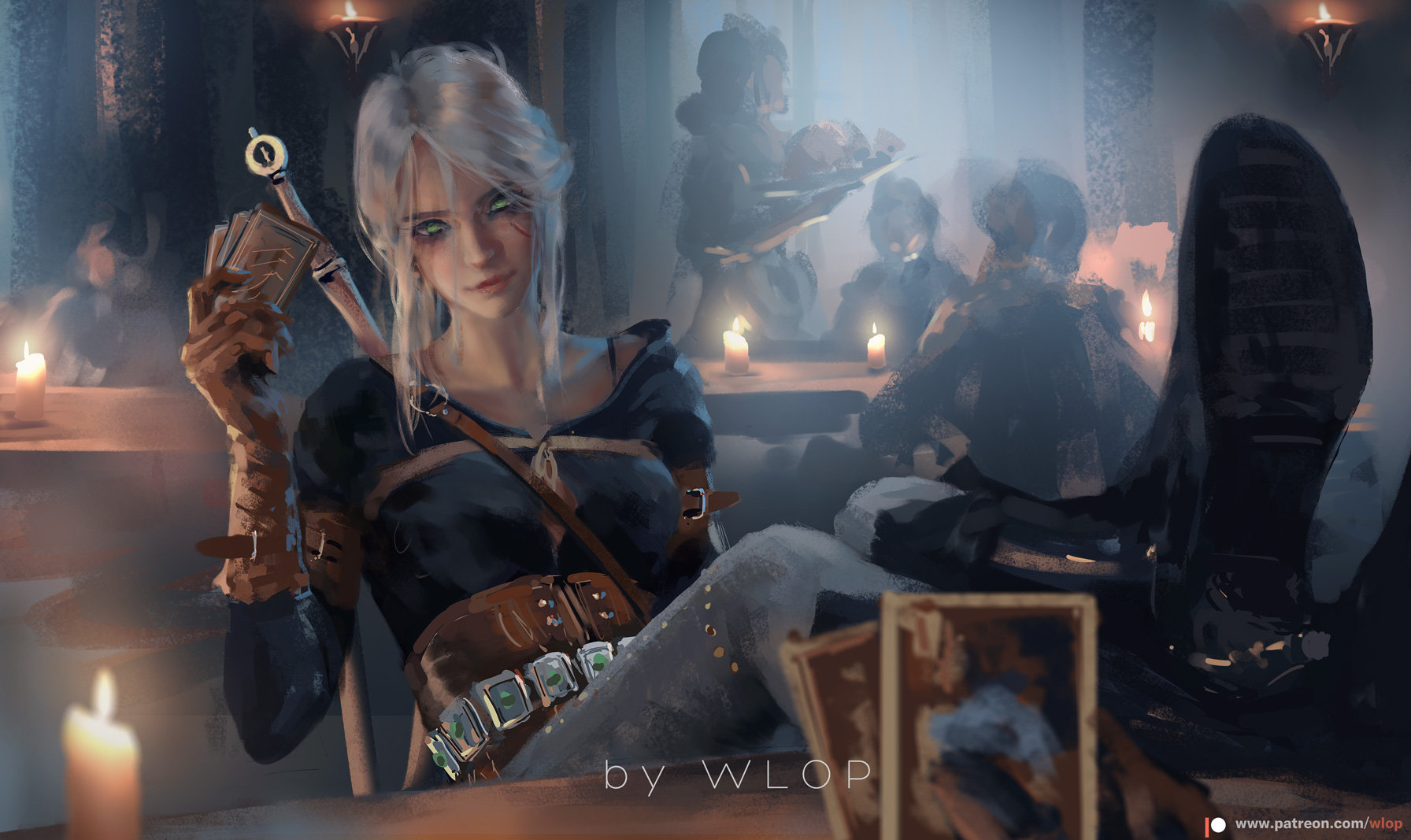 General 1792x1067 green eyes fantasy art fantasy girl Cirilla Fiona Elen Riannon The Witcher video game girls Video Game Heroes WLOP Gwent
