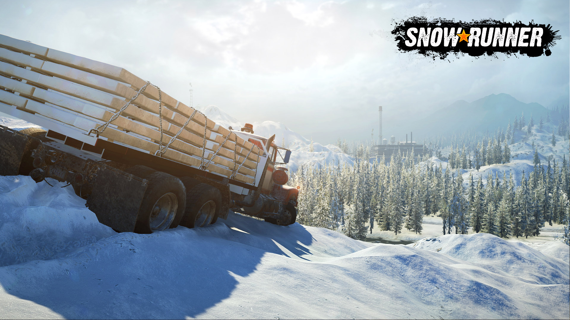 General 1920x1080 Snowrunner video games truck winter snow trees digital art