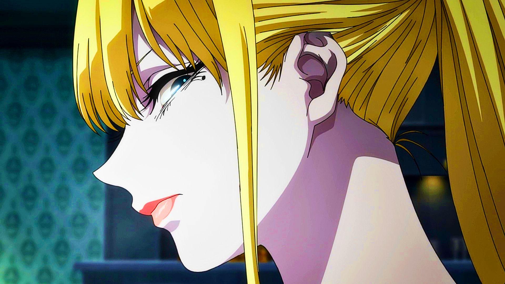 Anime 1920x1080 The Witch and the Beast Phanora Kristoffel anime Anime screenshot witch blonde looking at viewer closed mouth blue eyes moles mole under eye anime girls long hair face