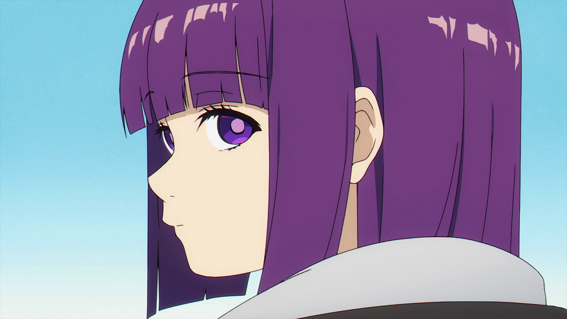 Anime 1920x1080 Fern (Sousou No Frieren) Sousou No Frieren purple hair magician anime girls closeup purple eyes