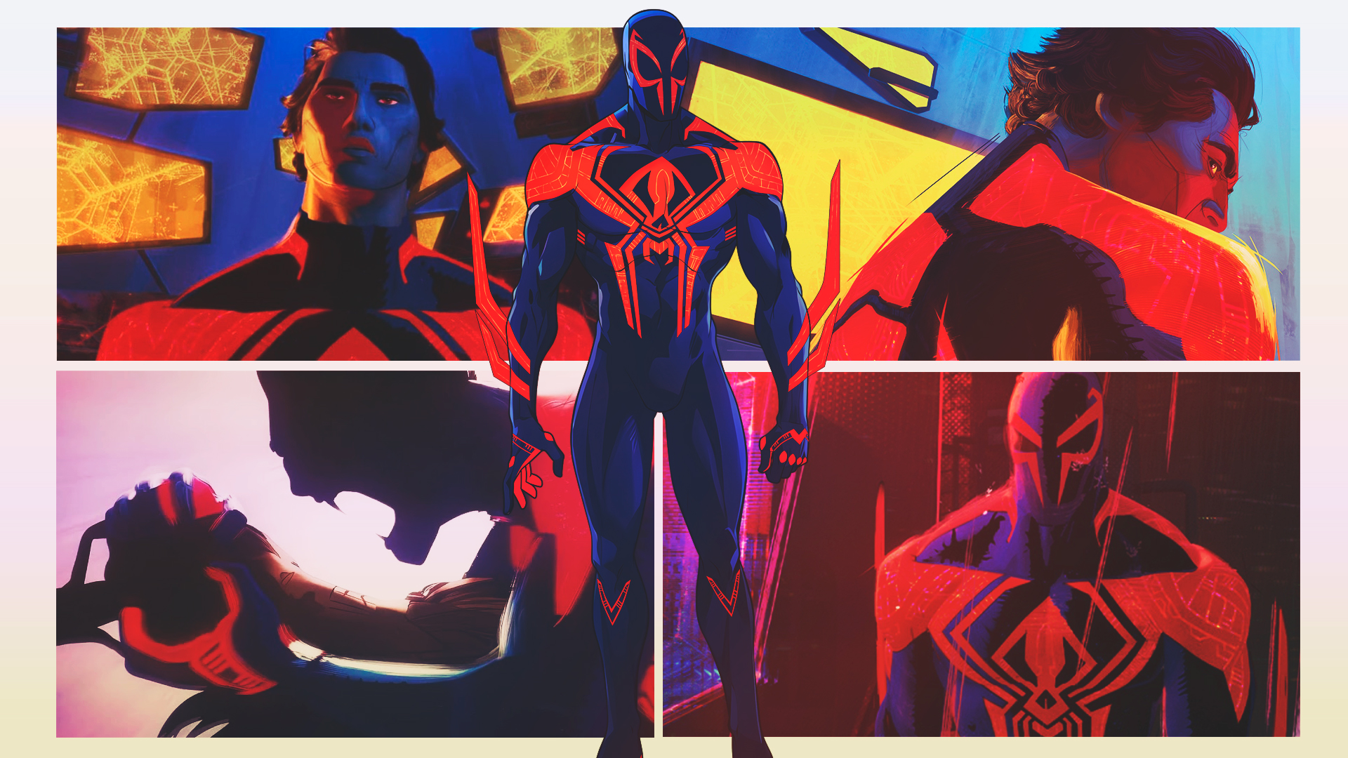 General 1920x1080 collage DinocoZero Spider-Man Spider-Man 2099 bodysuit superhero Marvel Comics
