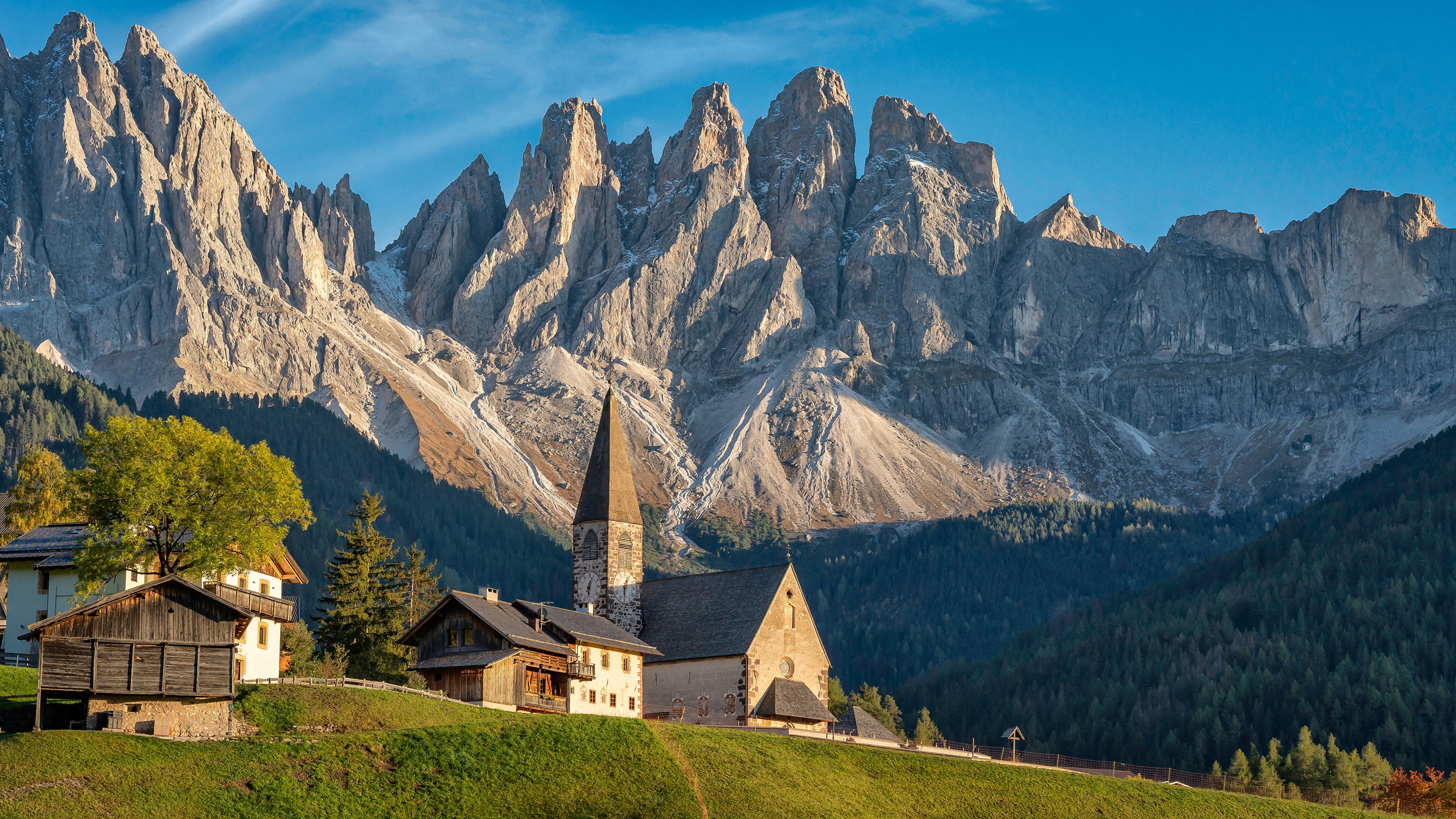 General 3840x2160 nature sky mountains forest landscape Italy Alps Dolomites Santa Magdalena