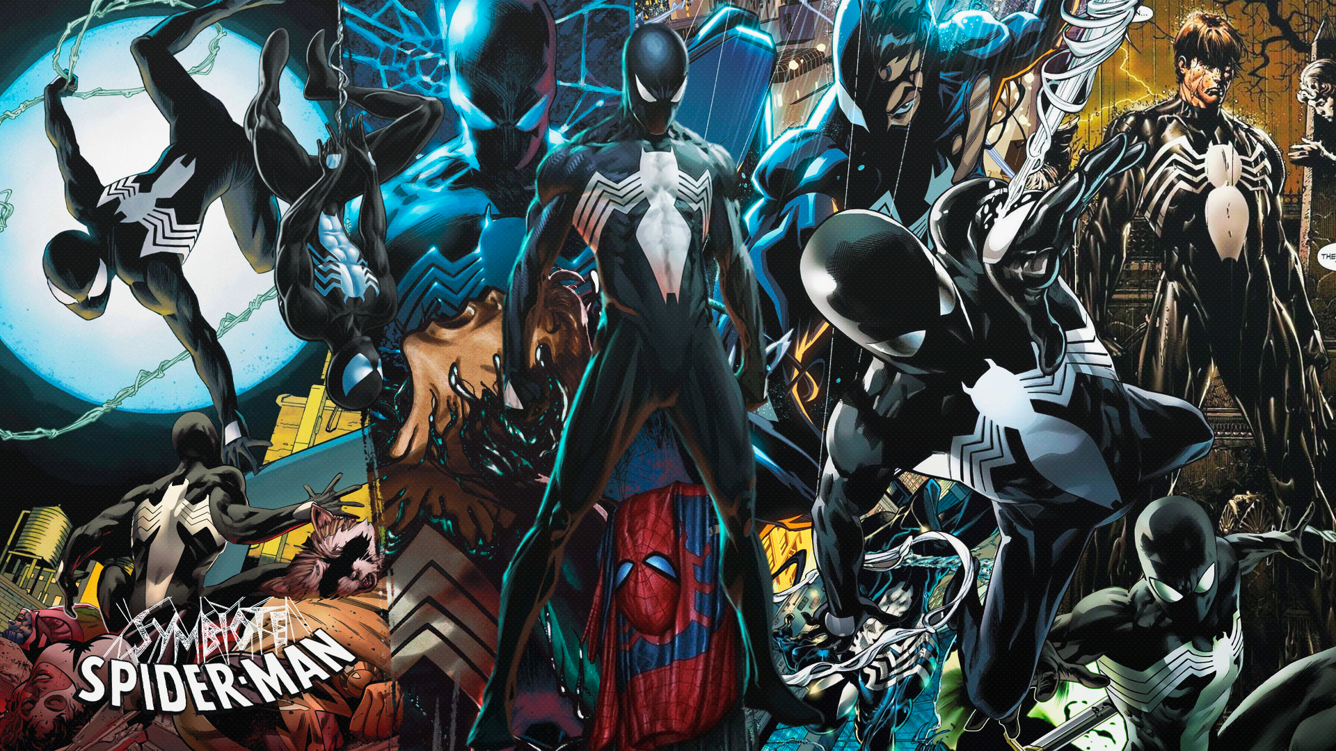 General 1920x1080 Spider-Man Venom collage Marvel Comics marvel character muscles DinocoZero superhero digital art comic art comics