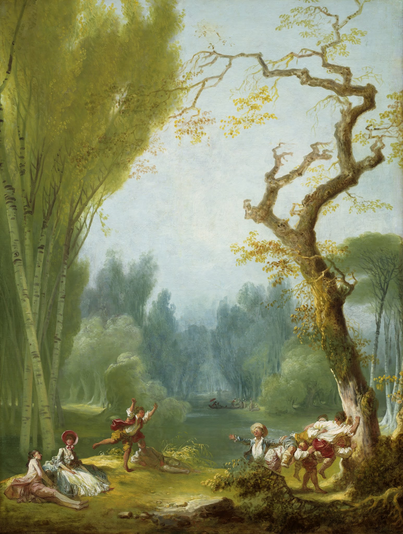 General 1546x2048 classic art painting Jean-Honoré Fragonard forest river