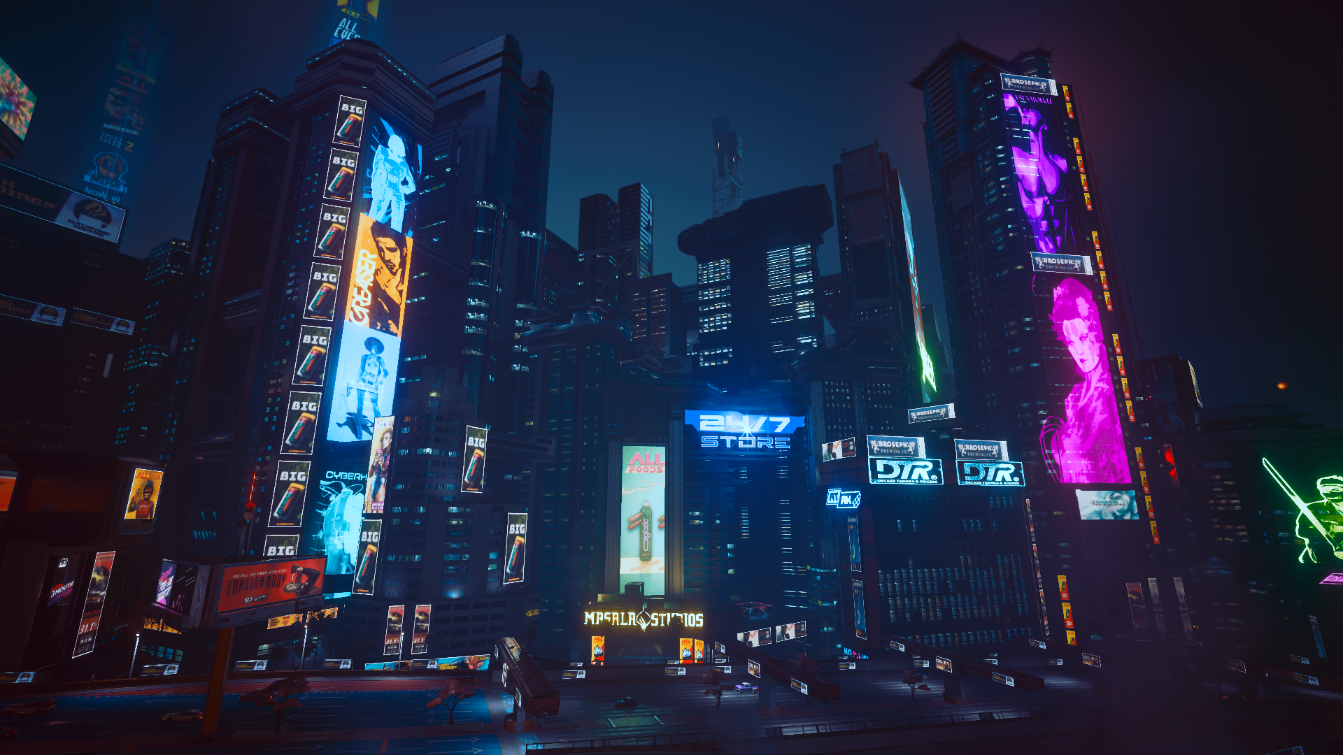 General 1920x1080 cyber city Cyberpunk 2077 city cityscape landscape video games night futuristic futuristic city lights building CD Projekt RED Nvidia Blade Runner cyberpunk neon neon city viewpoint