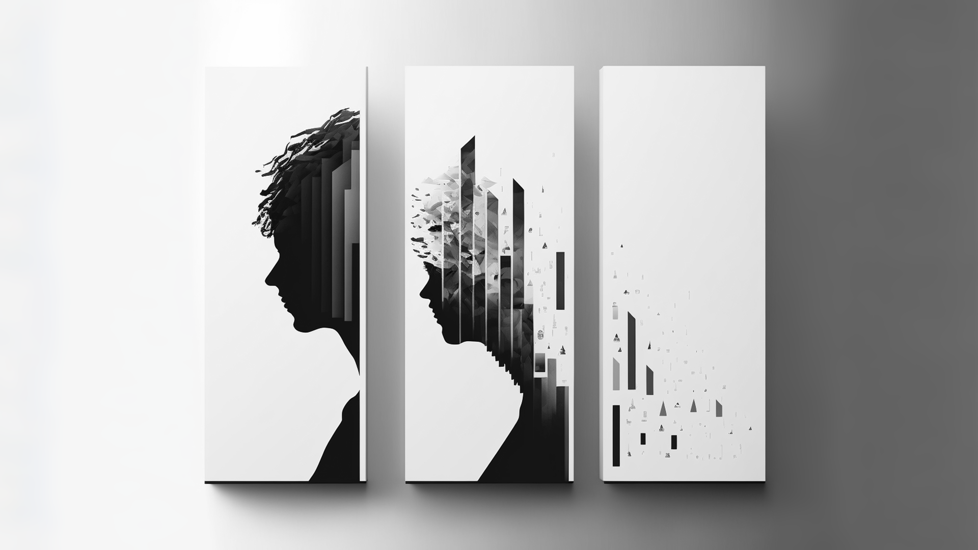 General 1920x1080 AI art minimalism simple background monochrome people abstract