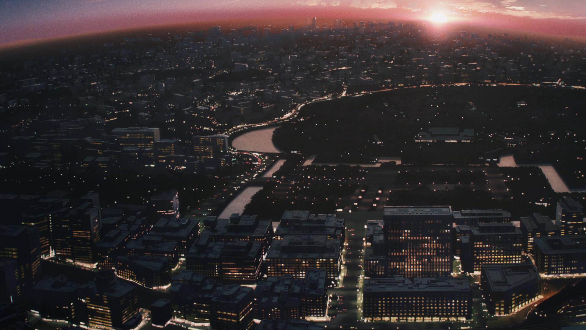 Anime 1920x1080 Chainsaw Man anime screenshot anime city city lights city cityscape