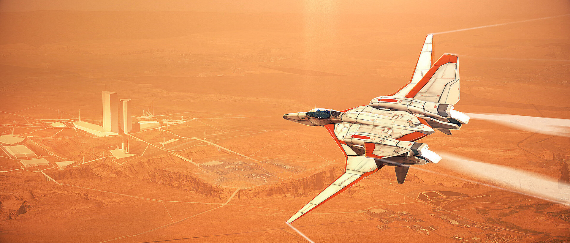 General 1920x818 jet fighter Mars science fiction Ronan Le Fur Robotech aircraft Macross