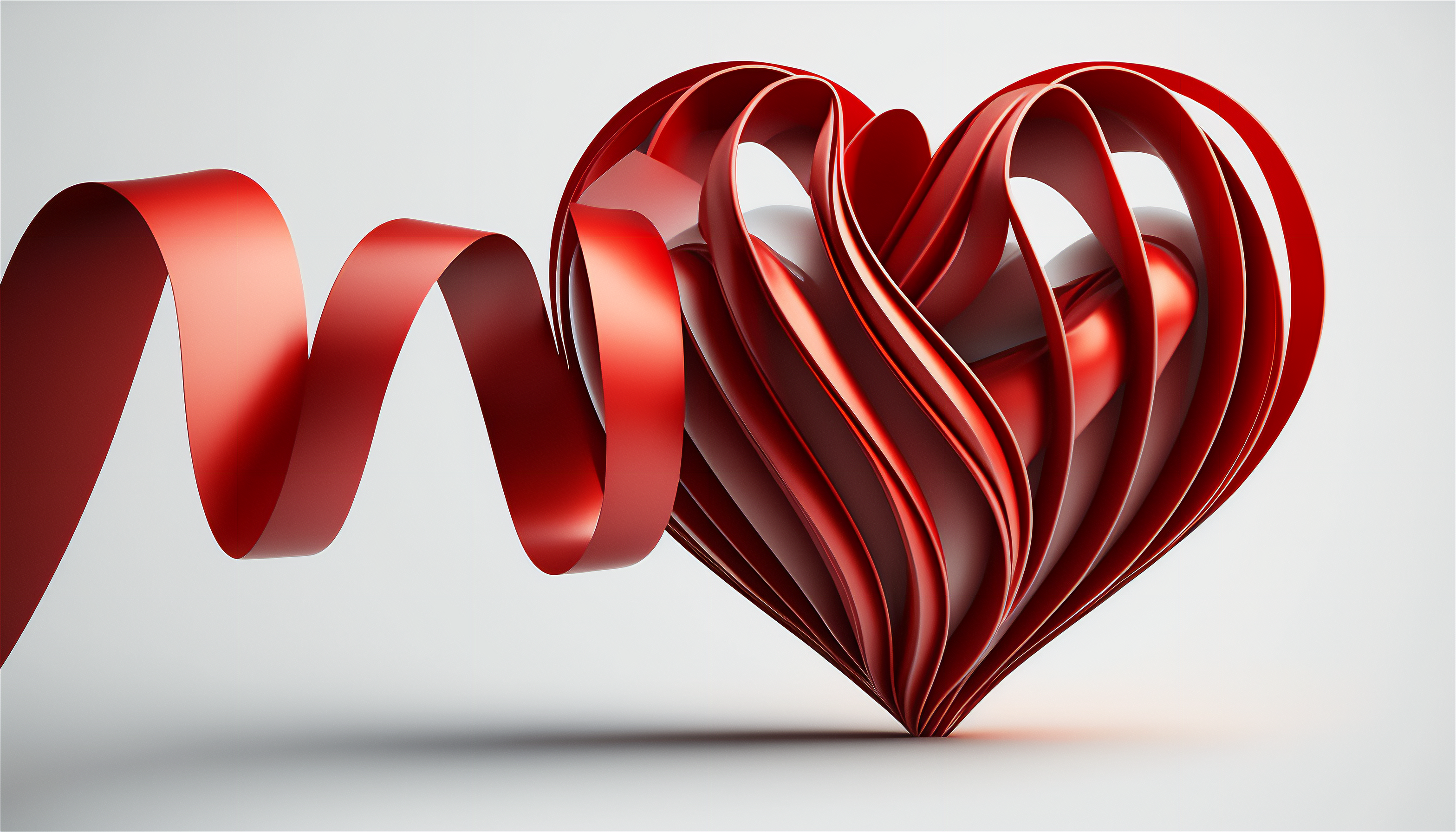 General 3136x1792 AI art heart Valentine's Day minimalism simple background