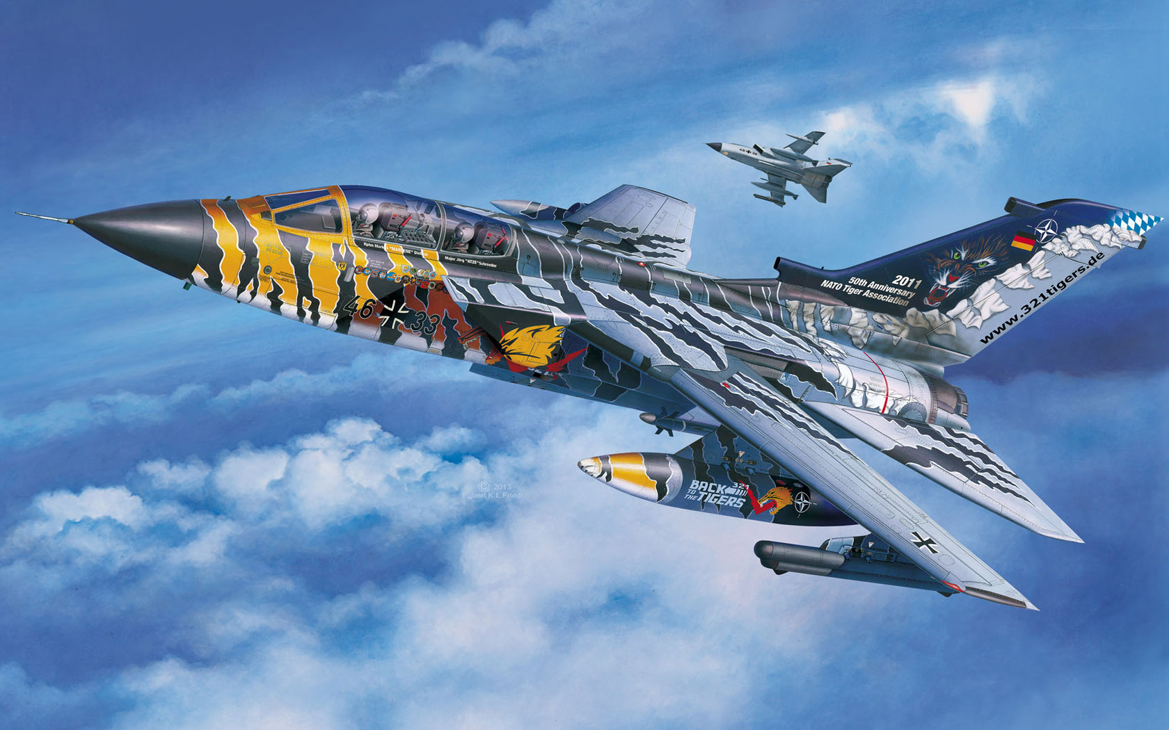 General 1680x1050 aircraft flying sky military military vehicle clouds missiles German Flag Panavia Tornado jet fighter Luftwaffe jets animal print livery NATO Egbert Friedl Boxart