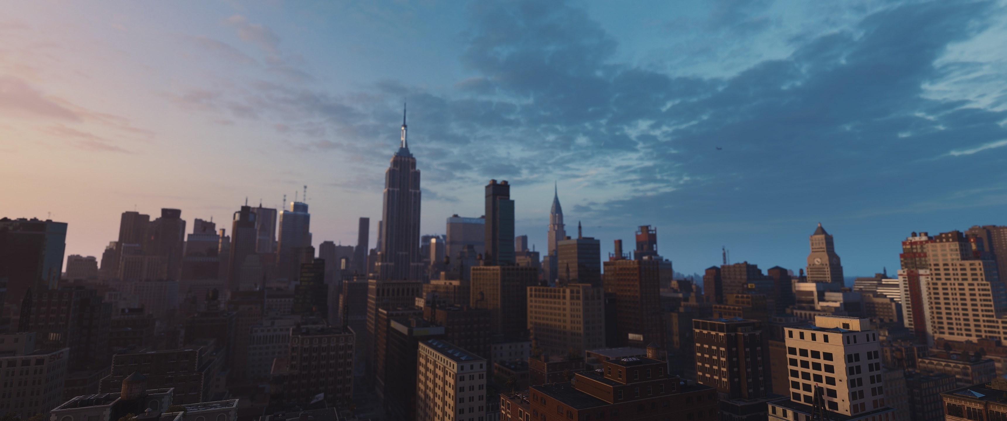 General 3440x1440 Spider-Man New York City video games city building clouds