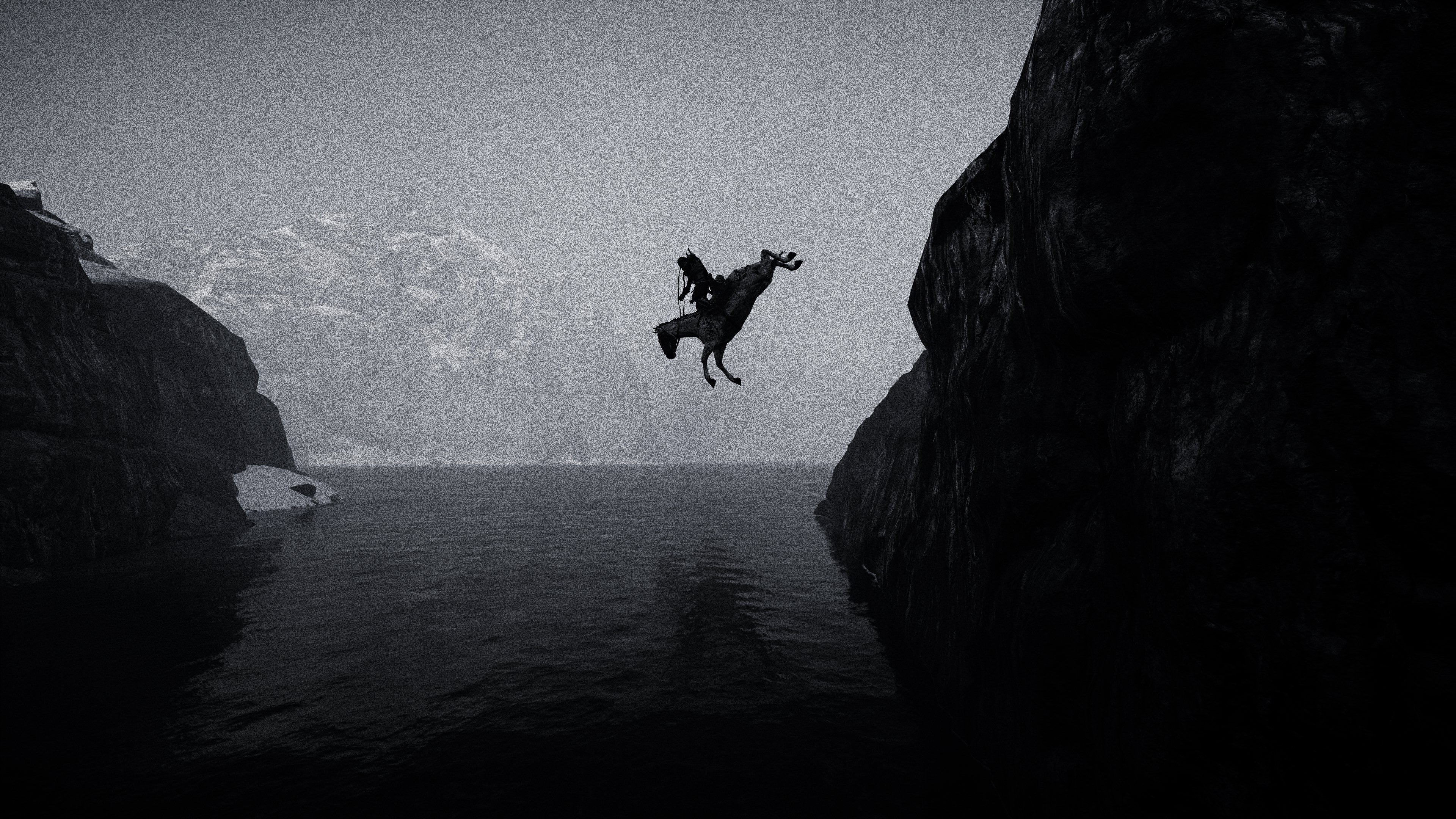 General 3840x2160 monochrome video games Assassin's Creed Assassin's Creed: Valhalla horse water Ubisoft