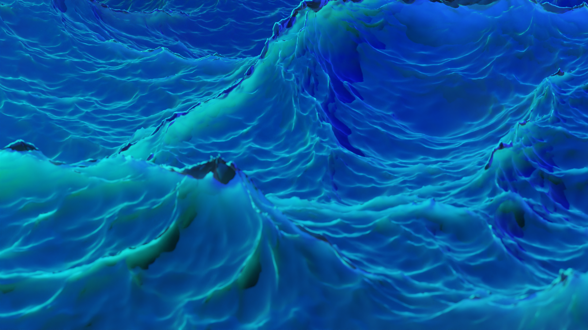 General 1920x1080 Blender 3D Abstract abstract waves blue green simple background minimalism