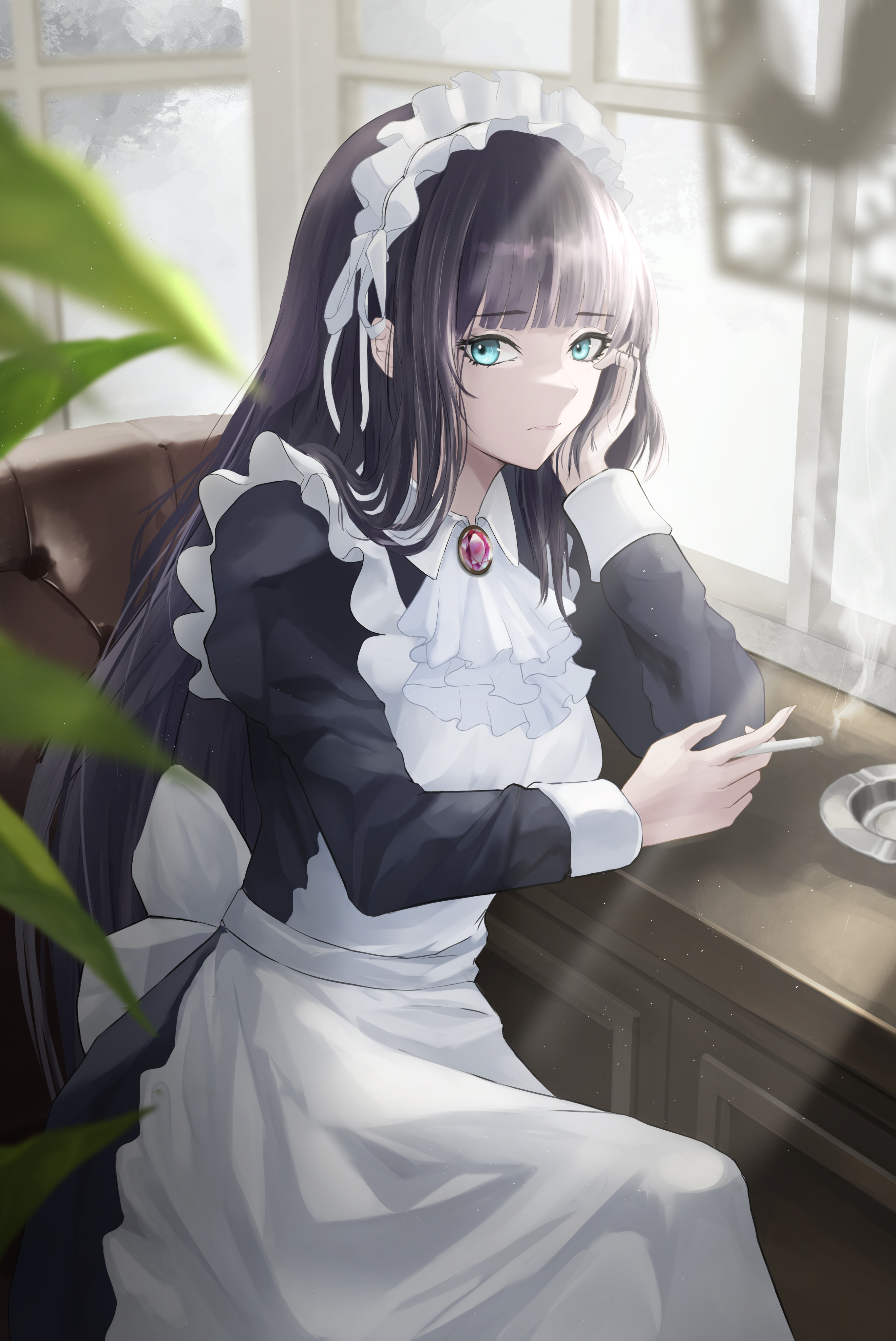 Anime 2735x4093 anime anime girls original characters maid maid outfit artwork digital art fan art
