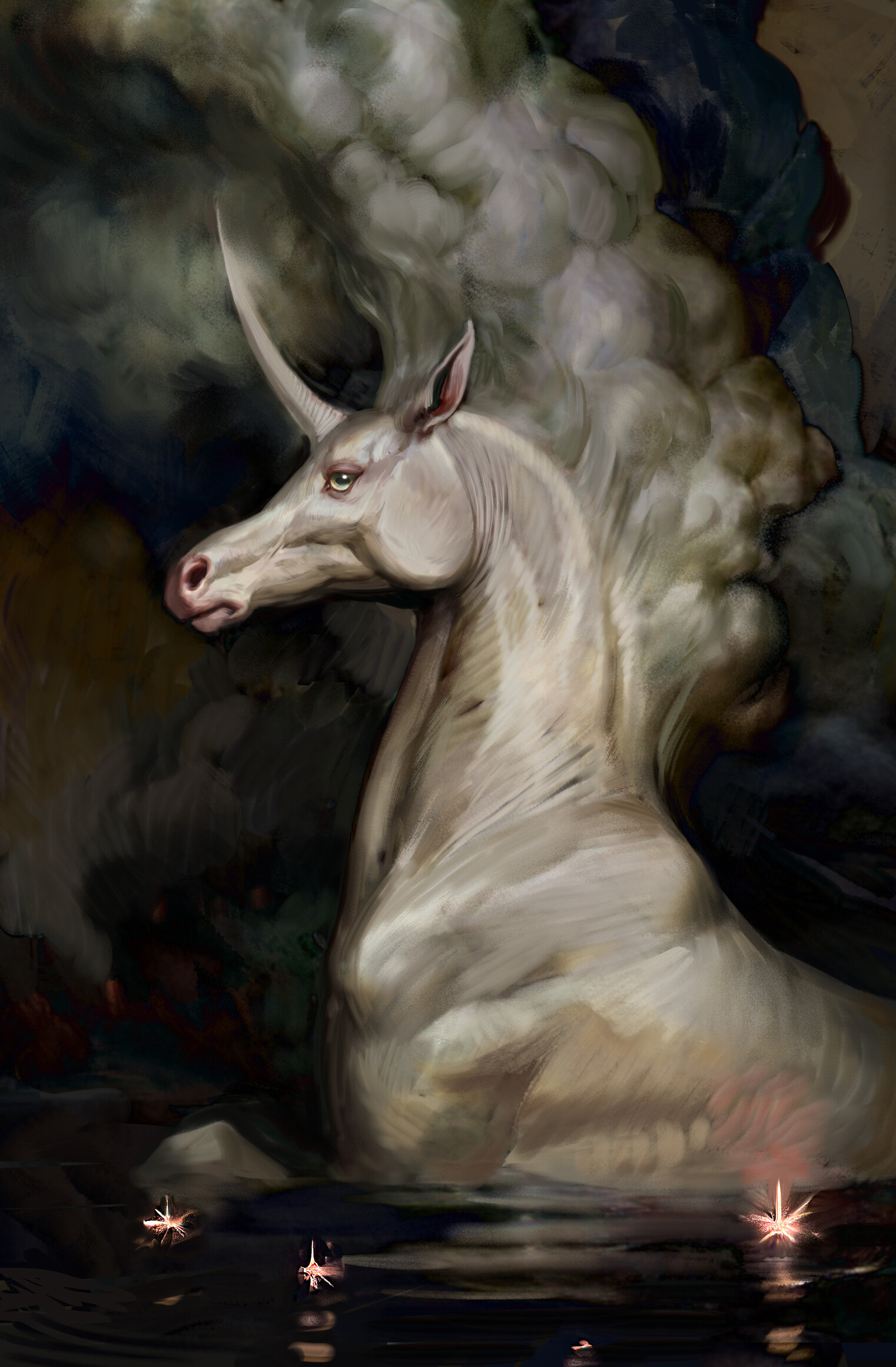 General 1522x2321 Maria Zolotukhina artwork fantasy art creature horse unicorn